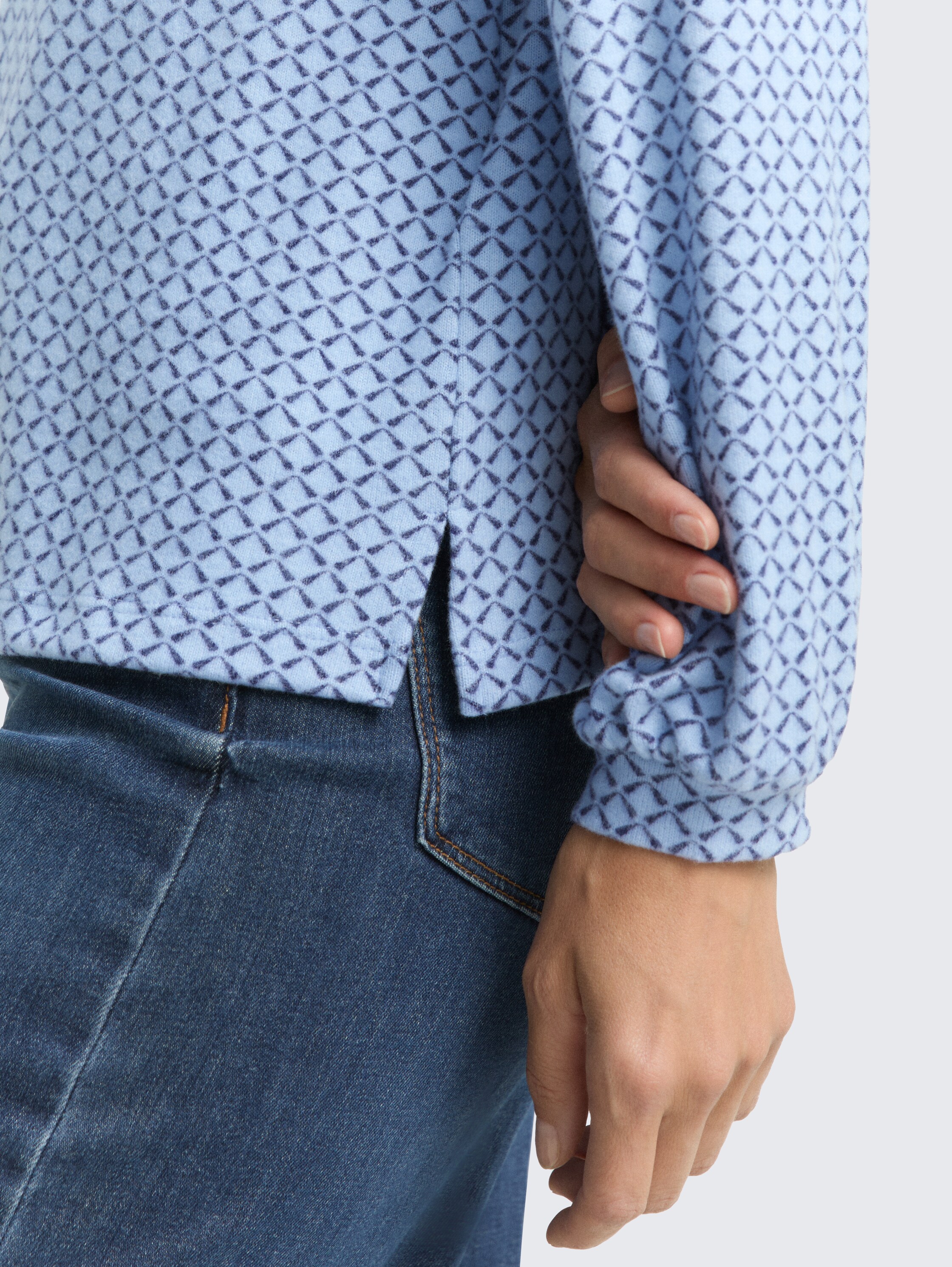 Langarmshirt mit Muster - blue_graphical_minimal - 