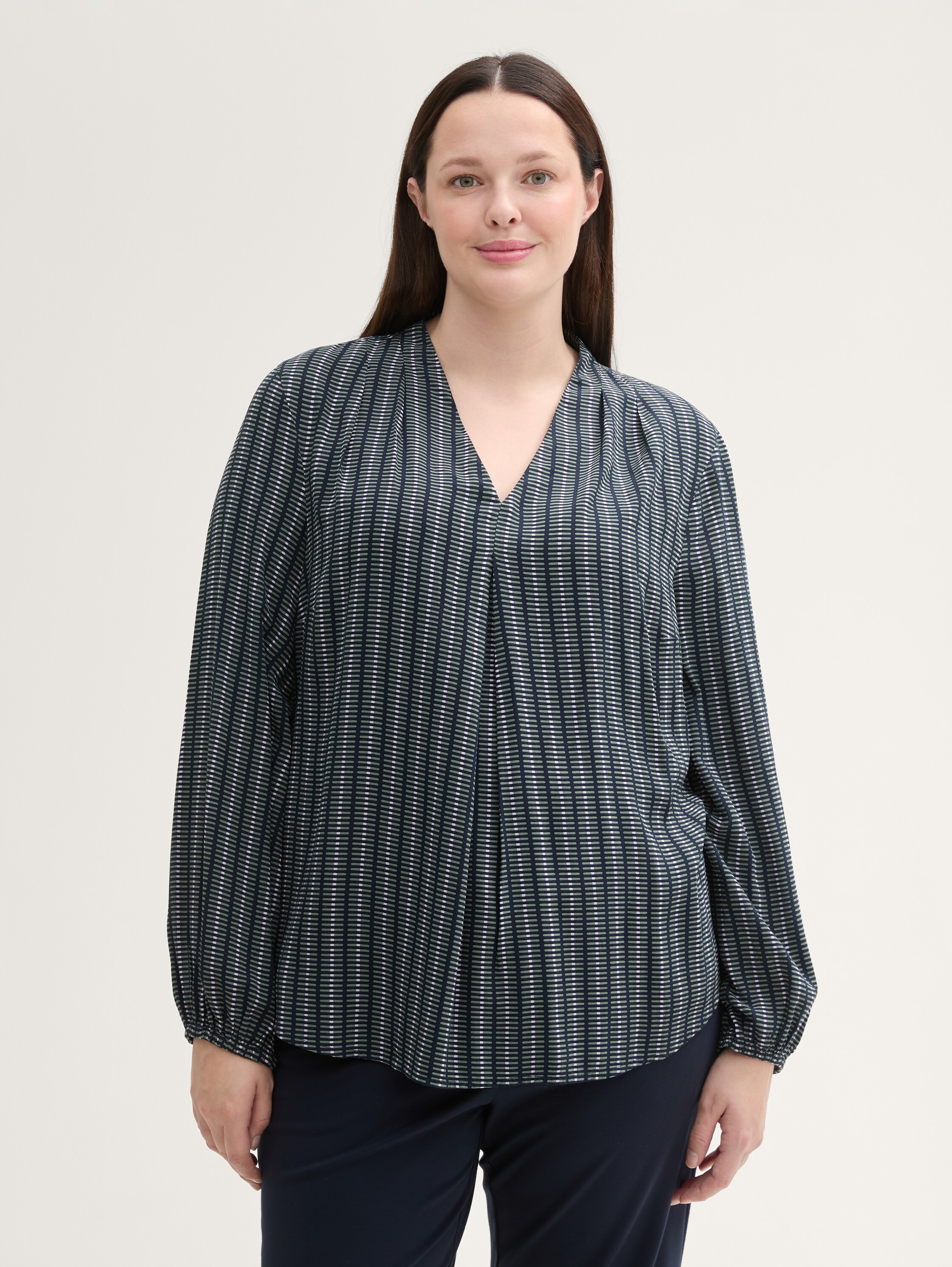 Plus Size - Bluse mit LENZING™ ECOVERO™ - contemporary_navy_check - 
