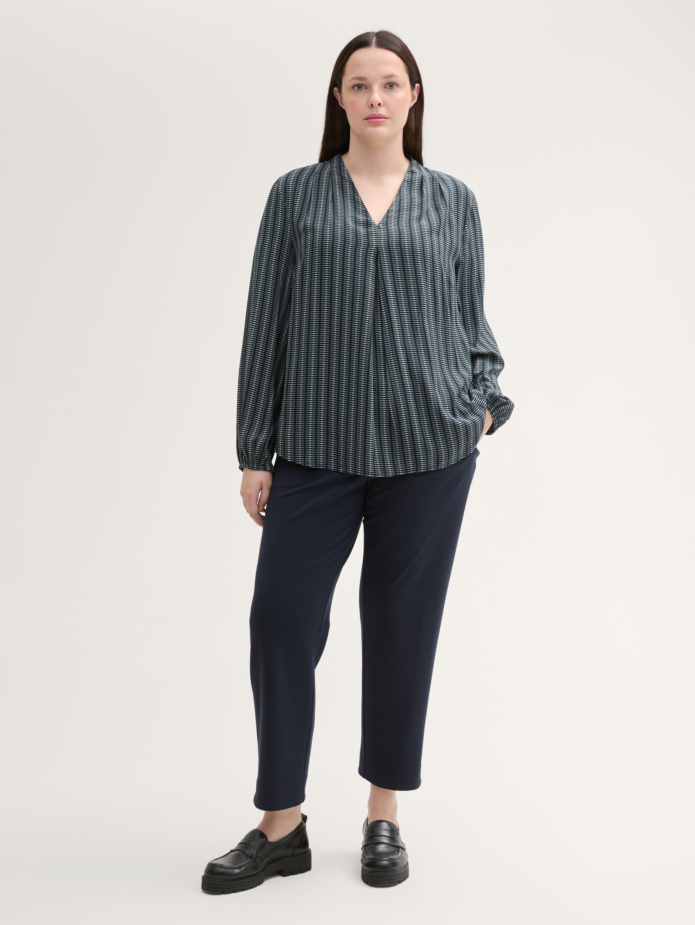 Plus Size - Bluse mit LENZING™ ECOVERO™ - contemporary_navy_check - 