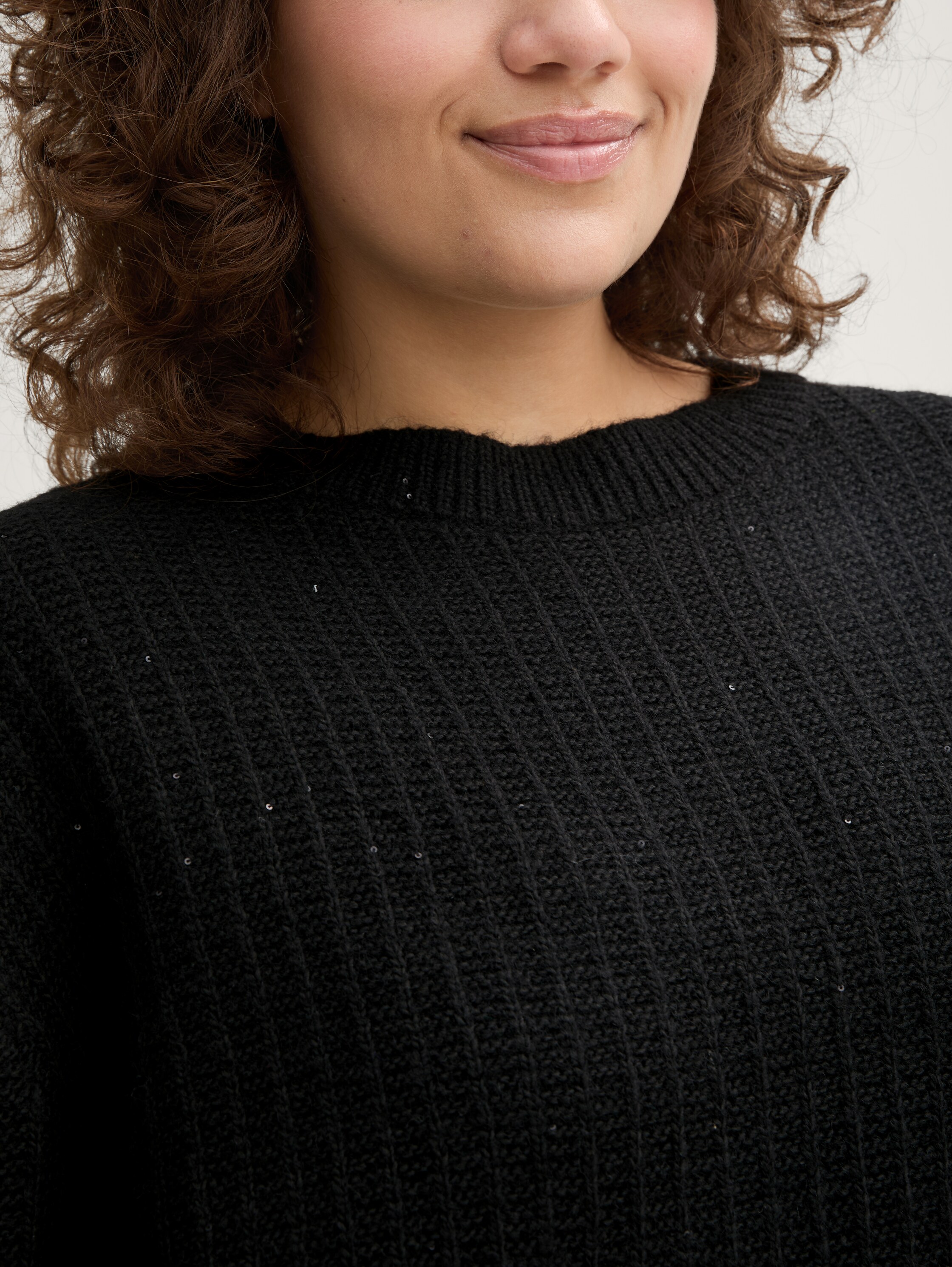 Plus Size - Strickpullover mit Pailletten - 5