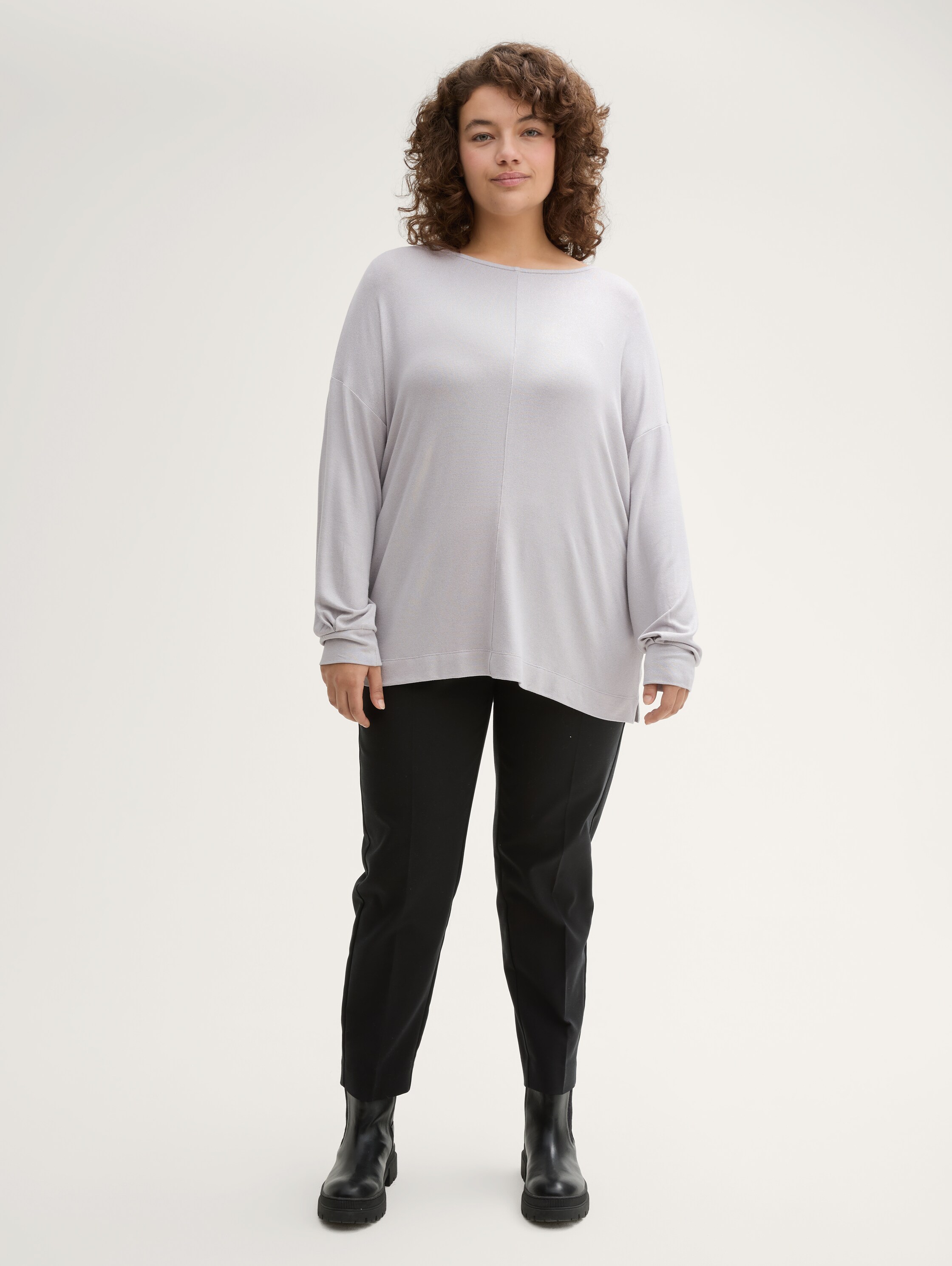 Plus Size - Lockerer Pullover mit Glitzer-Effekt - 1
