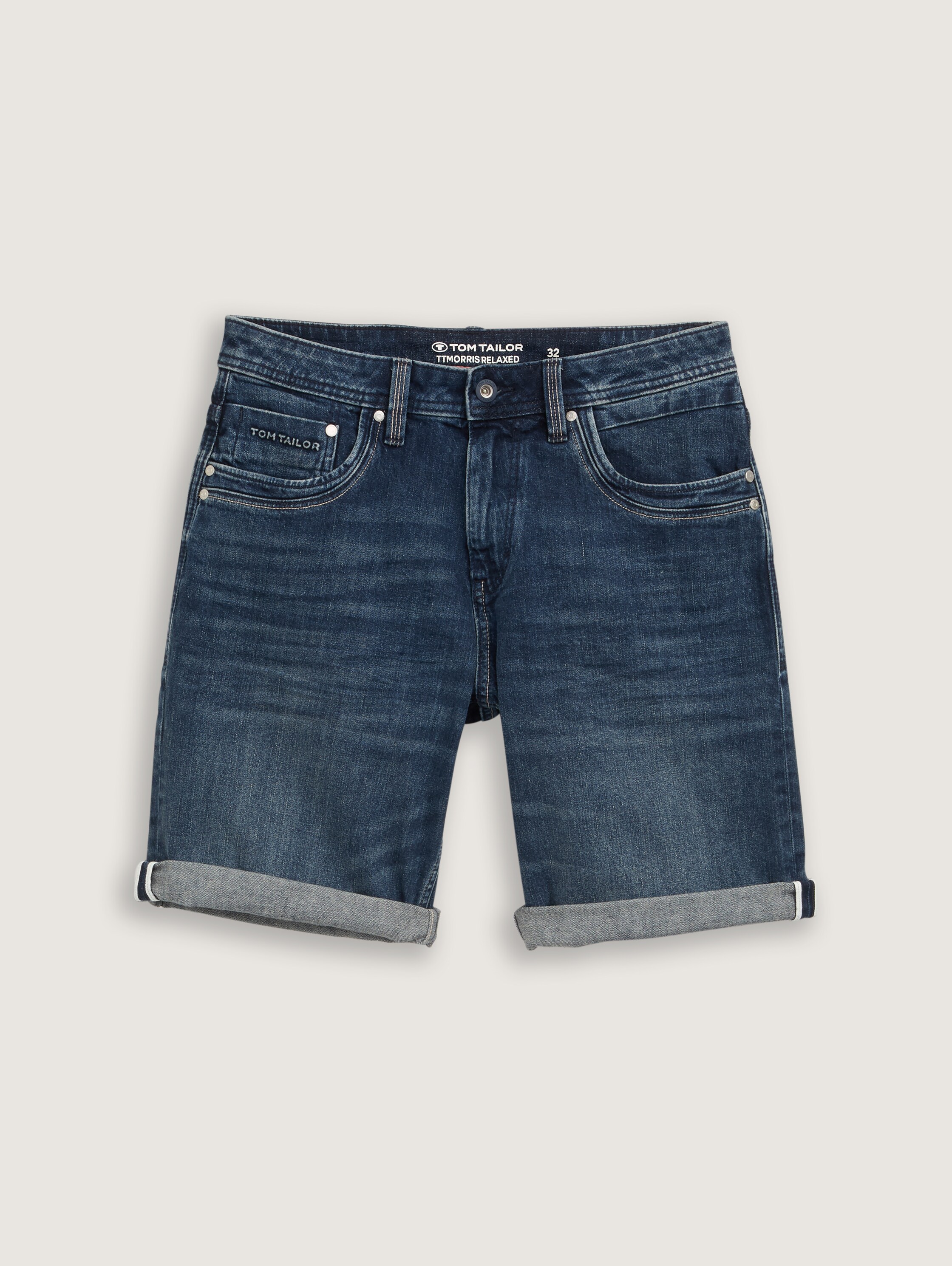 TTMORRIS RELAXED Jeans Shorts - used_dark_stone_blue_denim - 