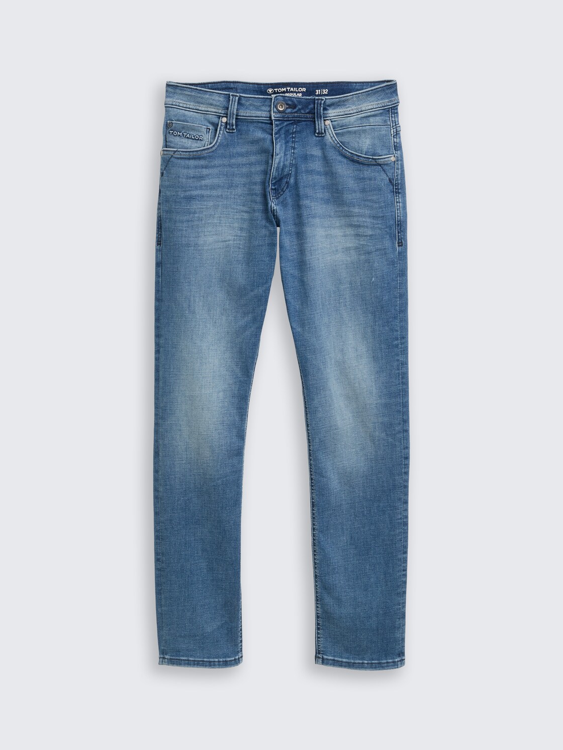TTJOSH REGULAR SLIM Jeans - Used Mid Stone Blue Denim - Vorder-Produkt-Ansicht