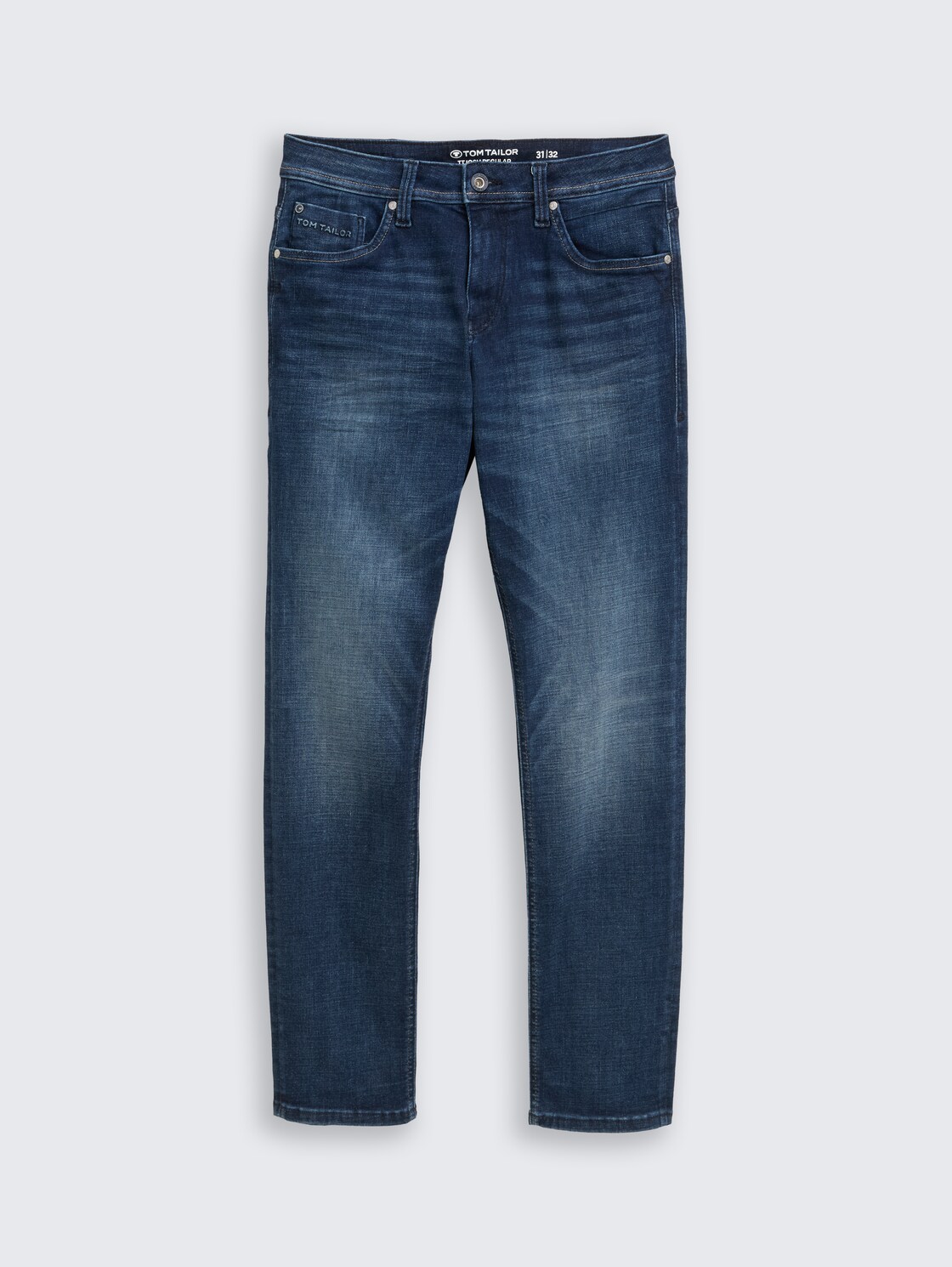 TTJOSH REGULAR SLIM Jeans - Used Dark Stone Blue Denim - Vorder-Produkt-Ansicht