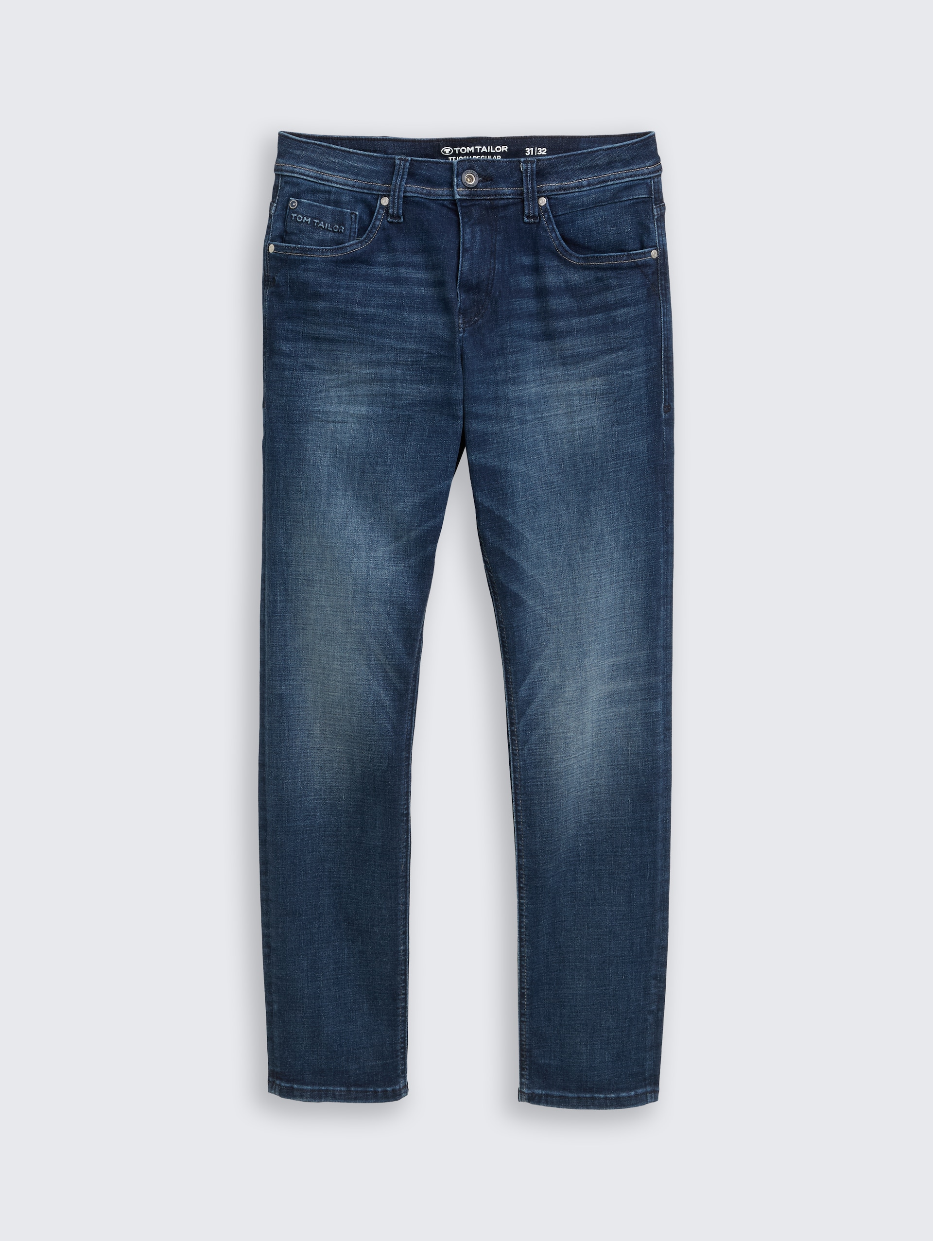 TTJOSH REGULAR SLIM Jeans - Used Dark Stone Blue Denim - Vue de face du produit