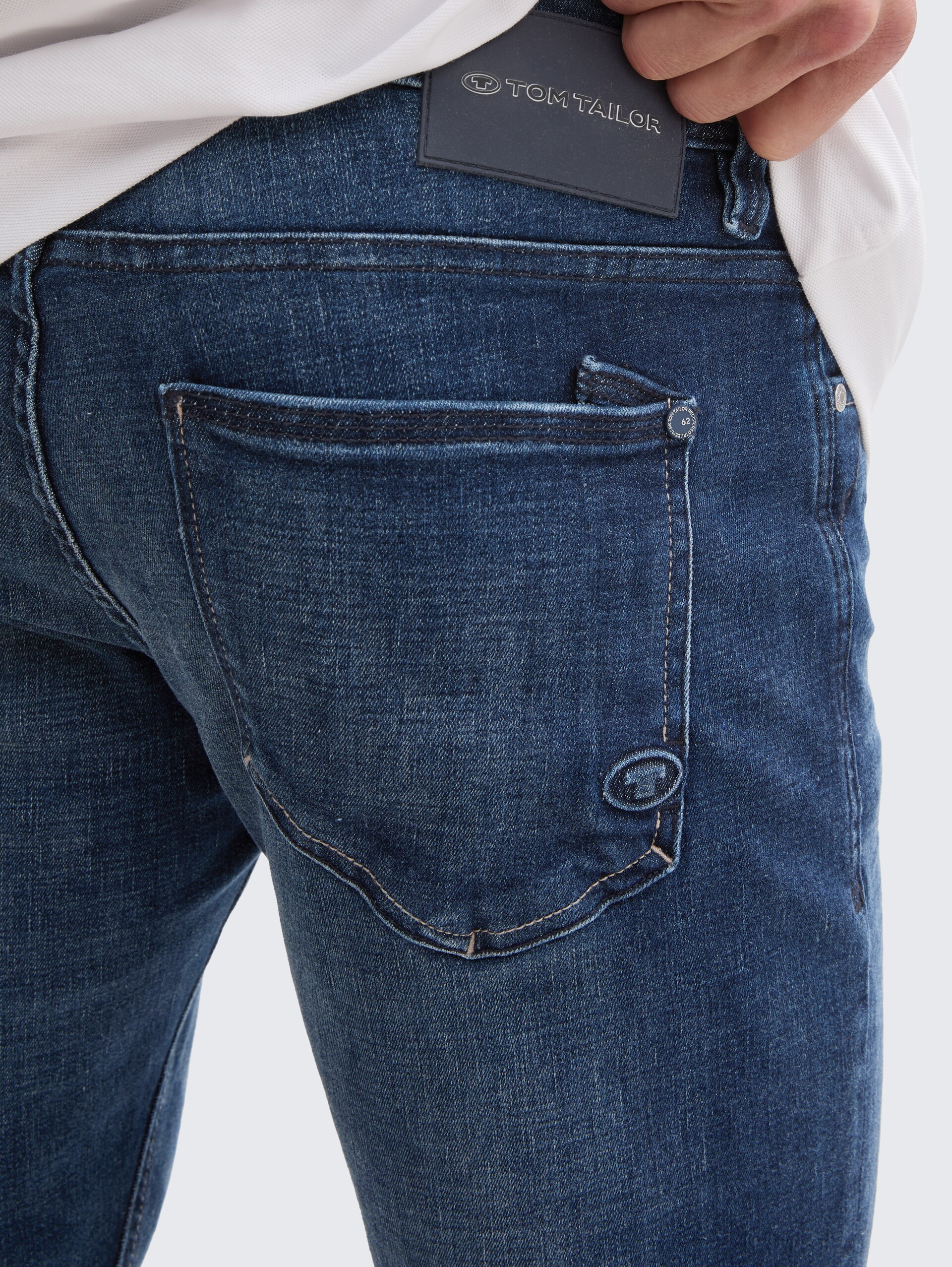TTJOSH REGULAR SLIM Jeans - Used Dark Stone Blue Denim - Vue détaillée du modèle