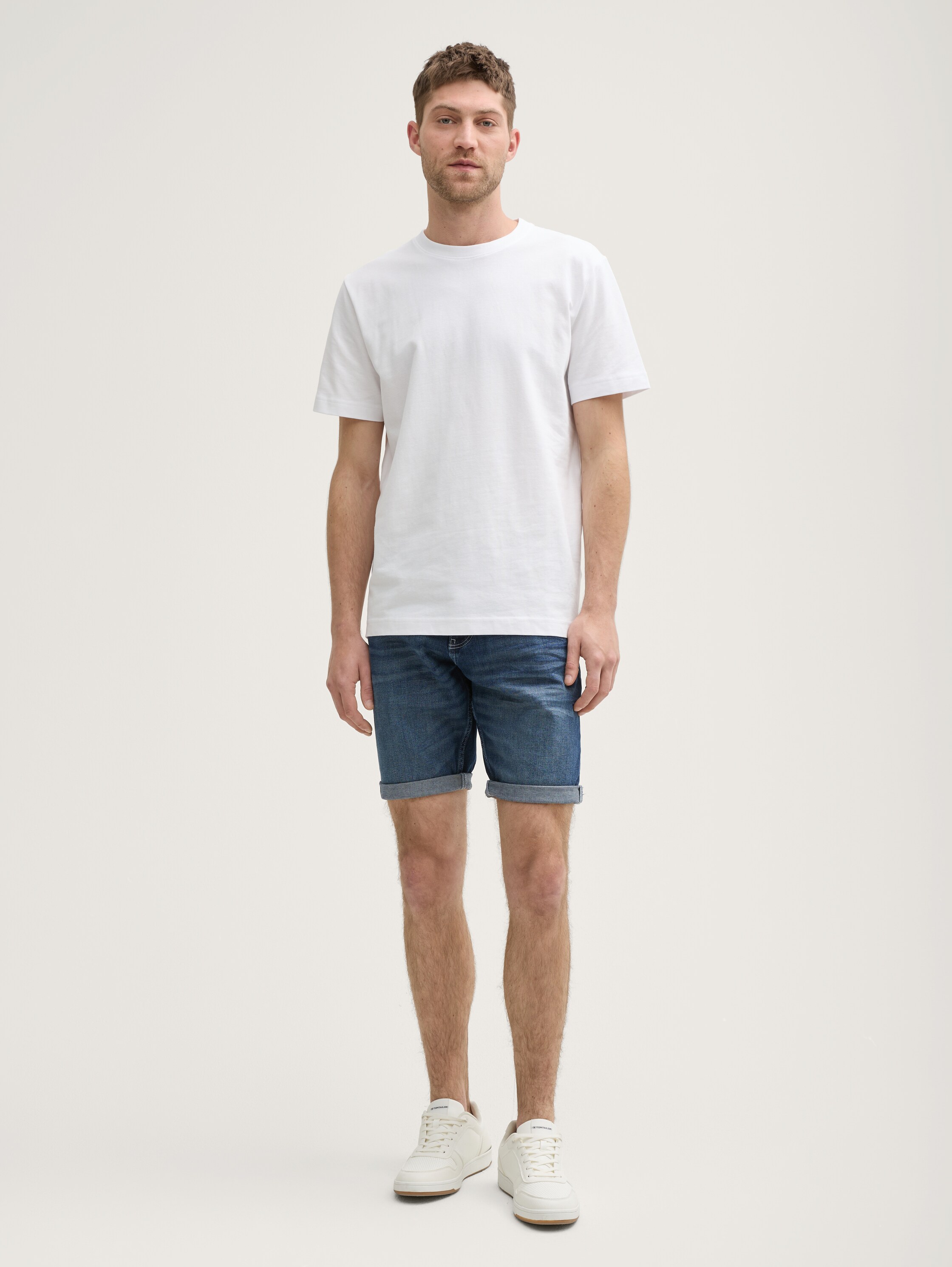 TTJOSH REGULAR SLIM Jeans Shorts - used_dark_stone_blue_denim - 