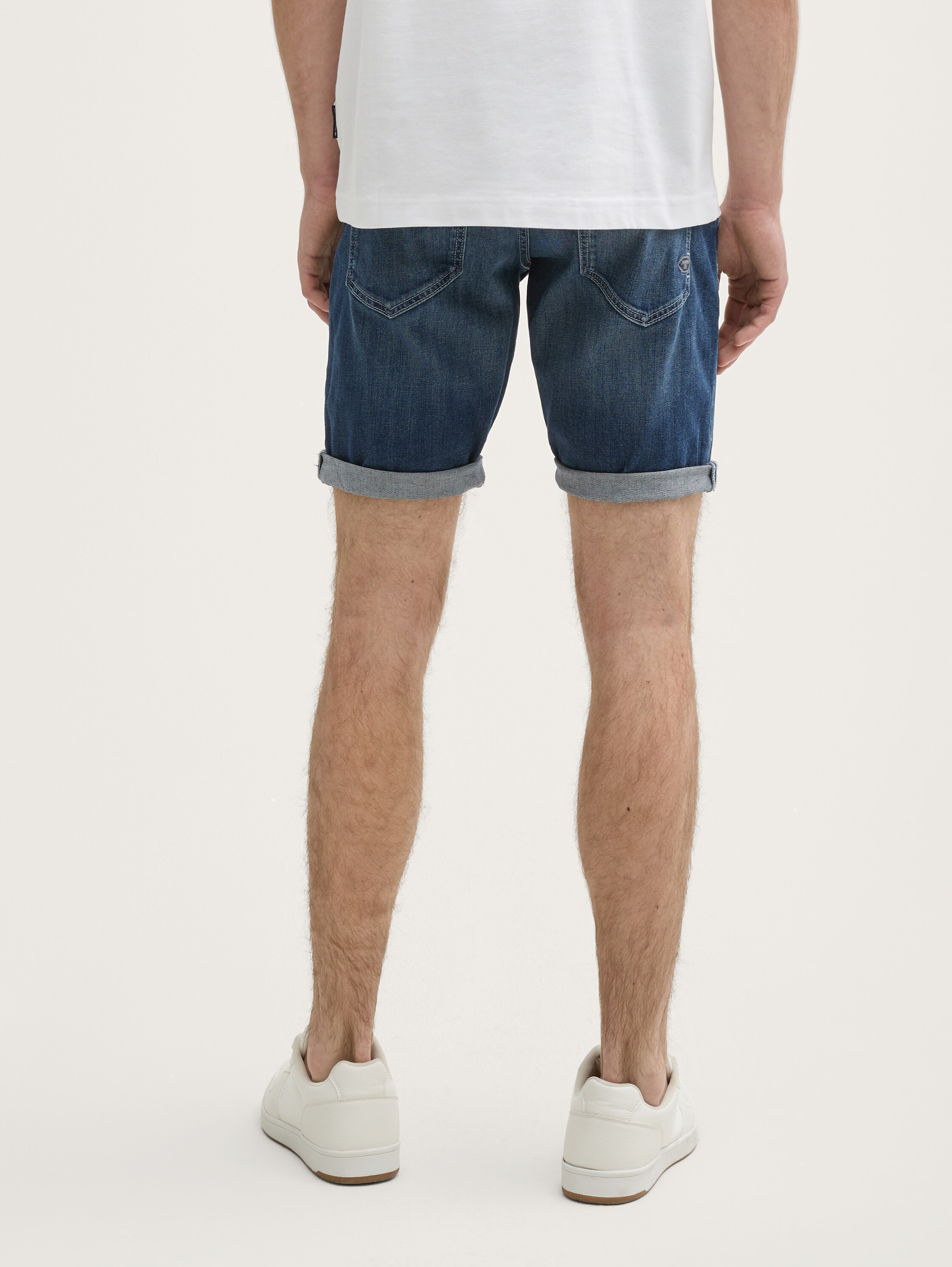 TTJOSH REGULAR SLIM Jeans Shorts - used_dark_stone_blue_denim - 