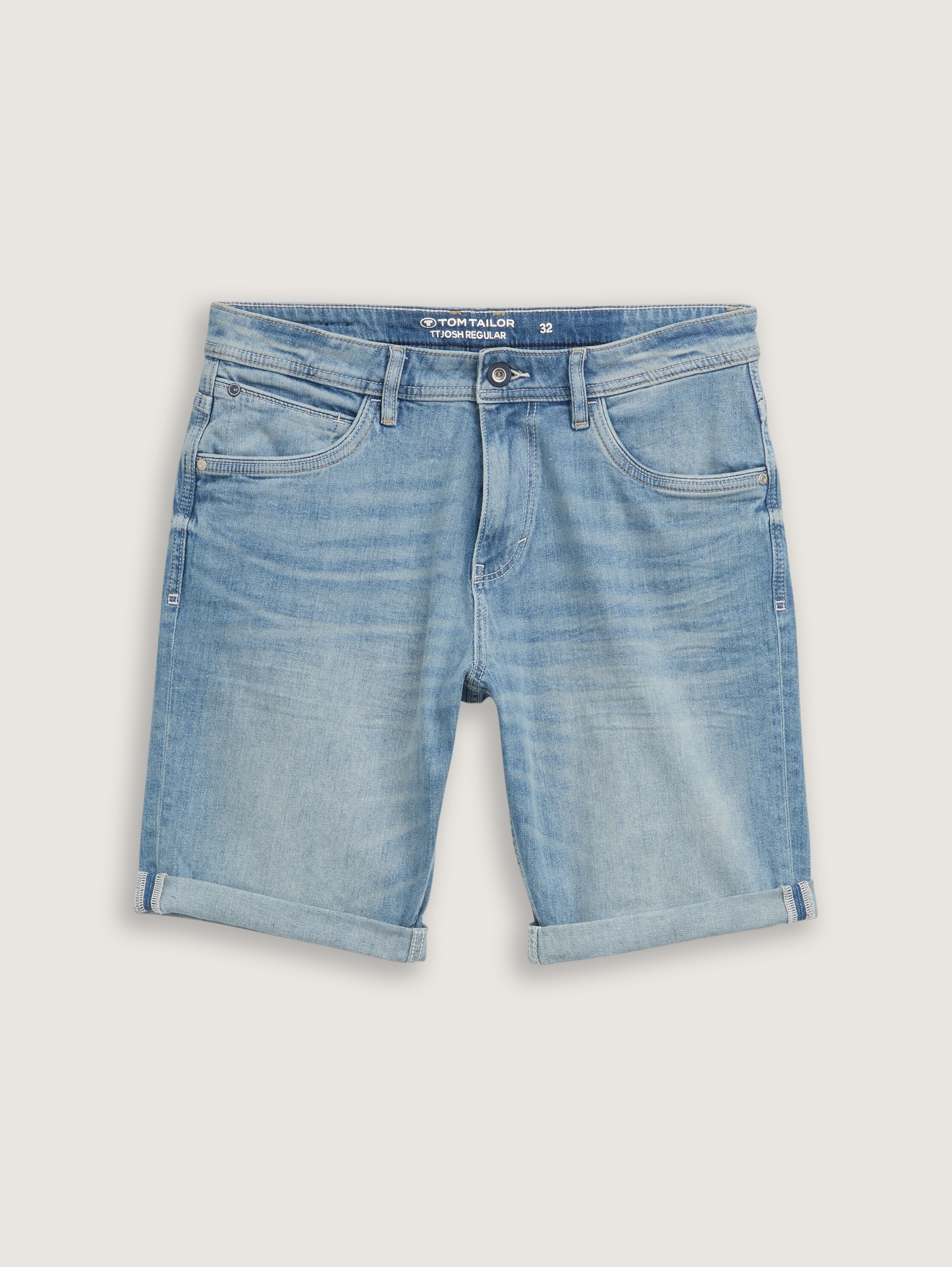 TTJOSH REGULAR SLIM Jeans Shorts - light_stone_blue_denim - 