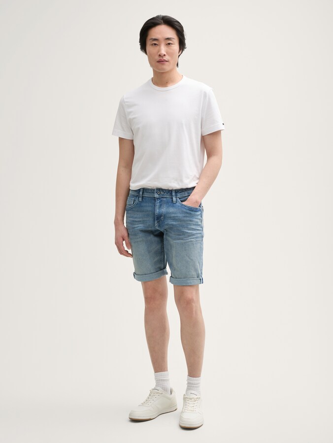 Short en jean TTJOSH REGULAR SLIM par Men, Used Light Stone Blue Denim