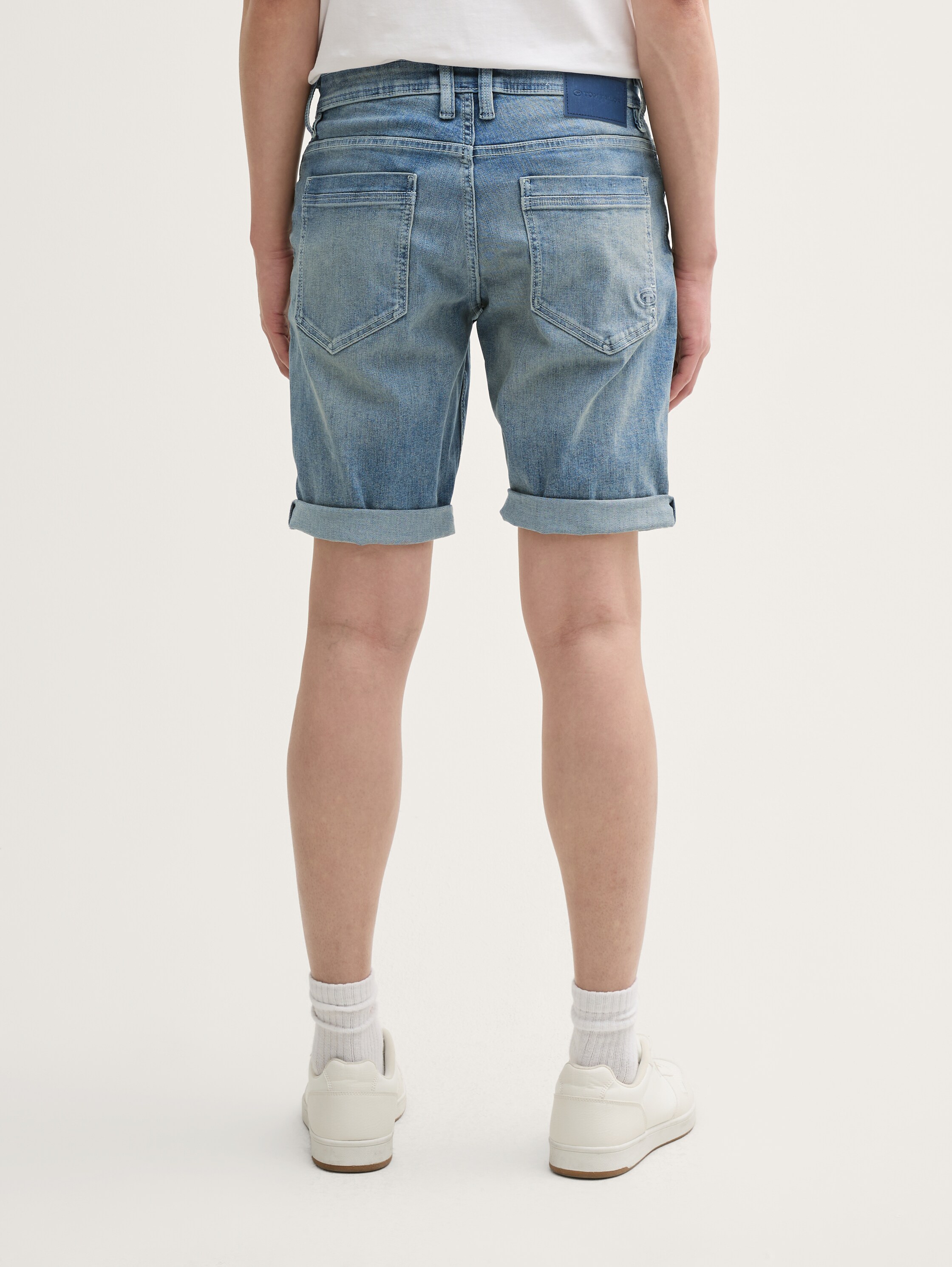 TTJOSH REGULAR SLIM Jeans Shorts - used_light_stone_blue_denim - 