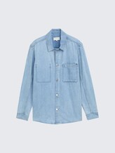 Comfort Fit Jeanshemd mit Brusttasche - Used Bleached Blue Denim - Vorder-Produkt-Ansicht