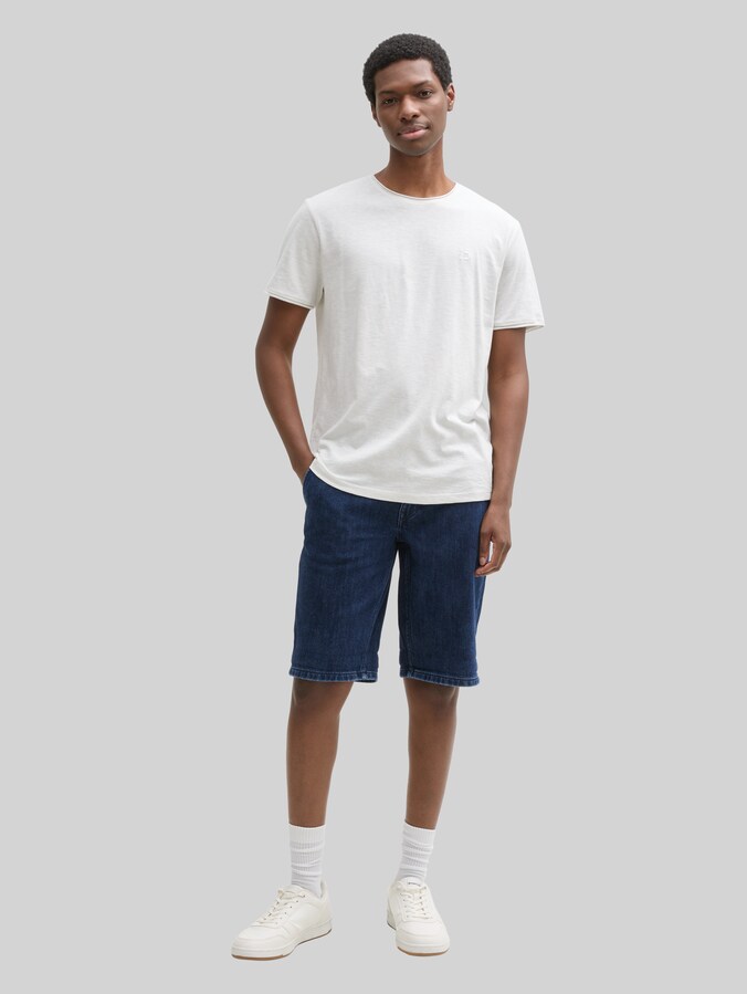 TTAEDAN Short en jean droit par Denim Male, Clean Dark Stone Blue Denim