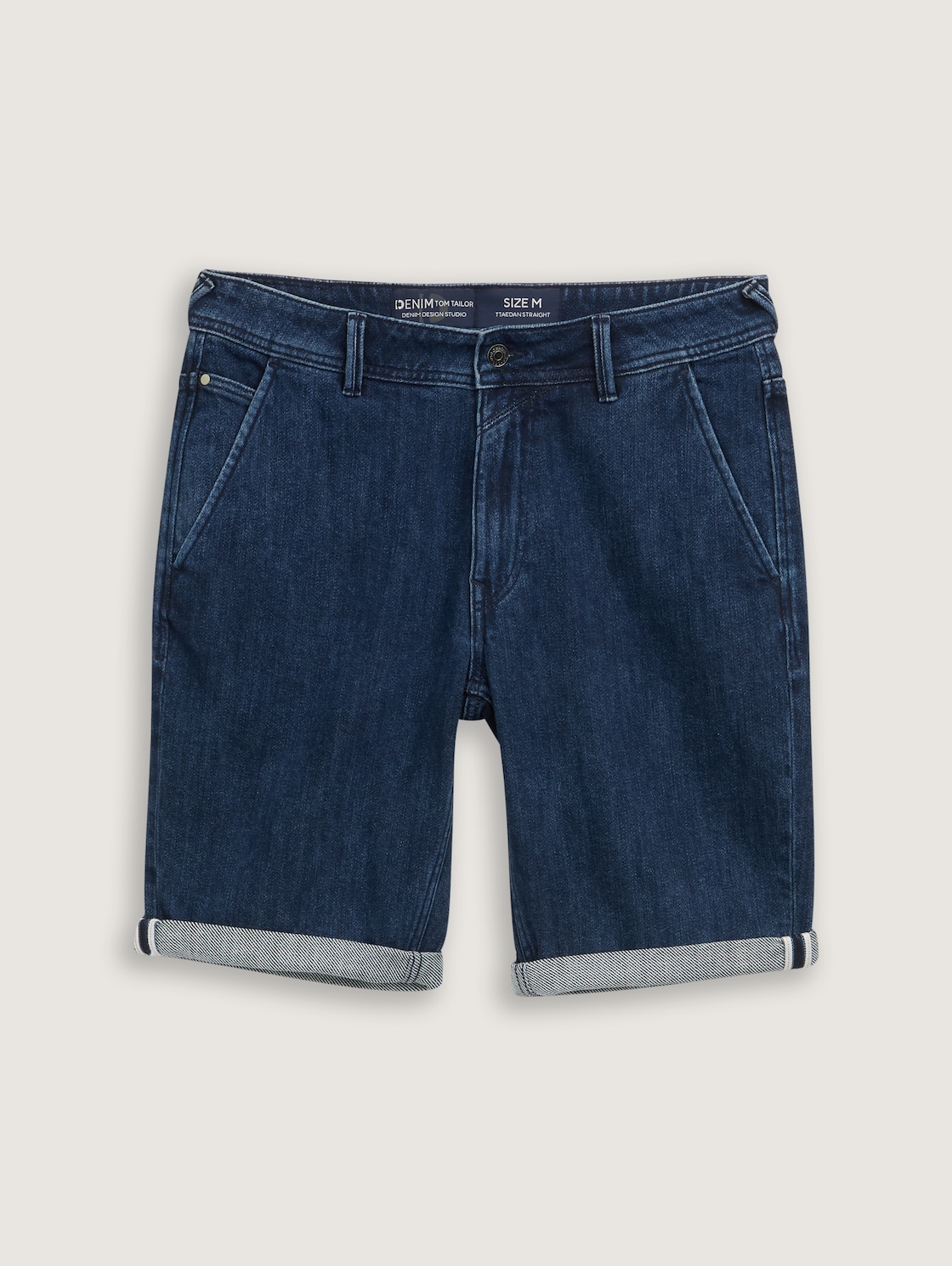 TTAEDAN STRAIGHT Jeans Shorts - Clean Dark Stone Blue Denim - Vorder-Produkt-Ansicht