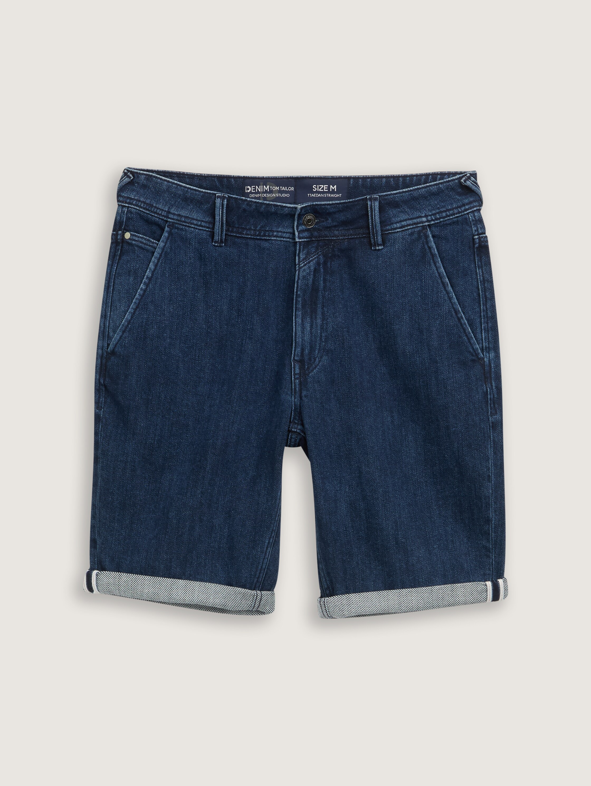 TTAEDAN STRAIGHT Jeans Shorts - clean_dark_stone_blue_denim_1 - 