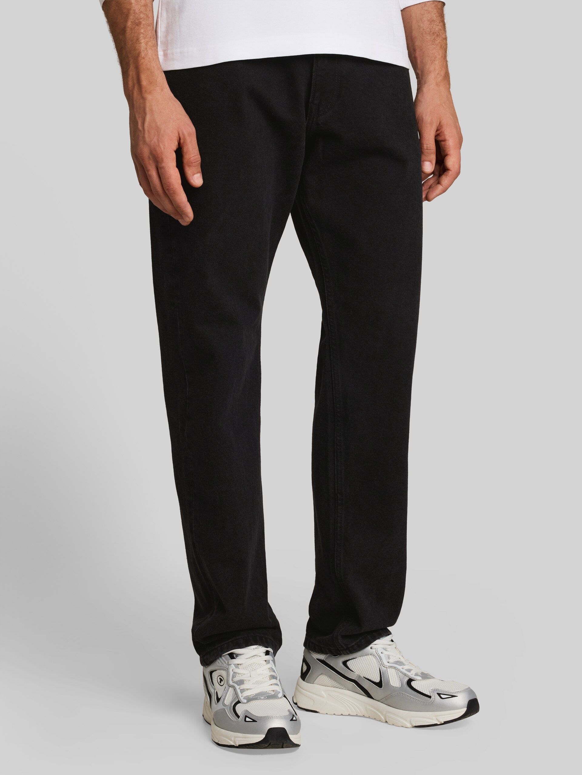 Jeans TTWAYLEN RELAXED - dark stone black black denim - Découpe Vue de face du modèle