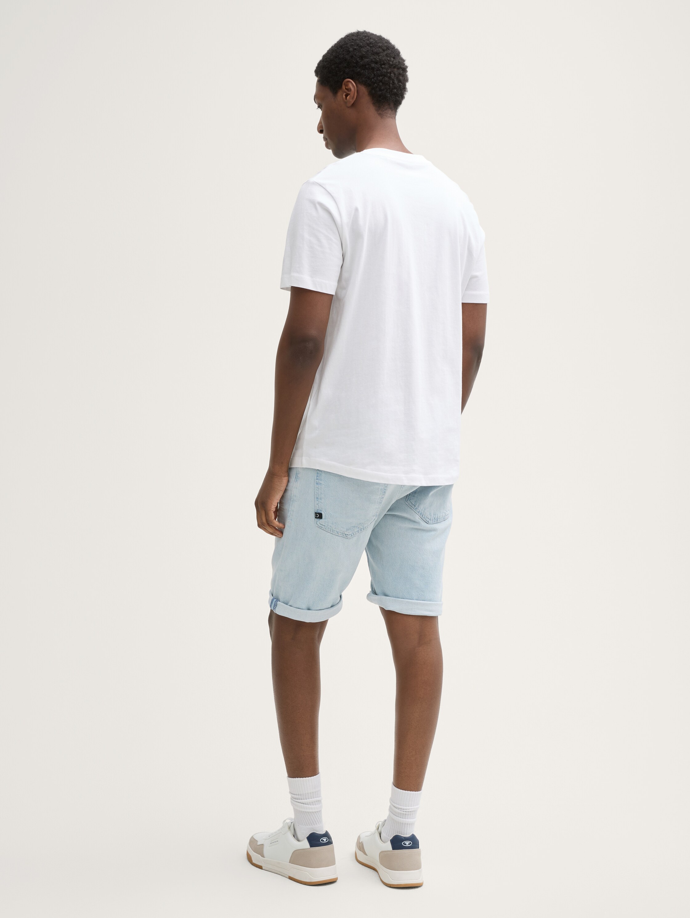 TTPIERS SLIM Jeans Shorts mit Stretch - used_bleached_blue_denim - 