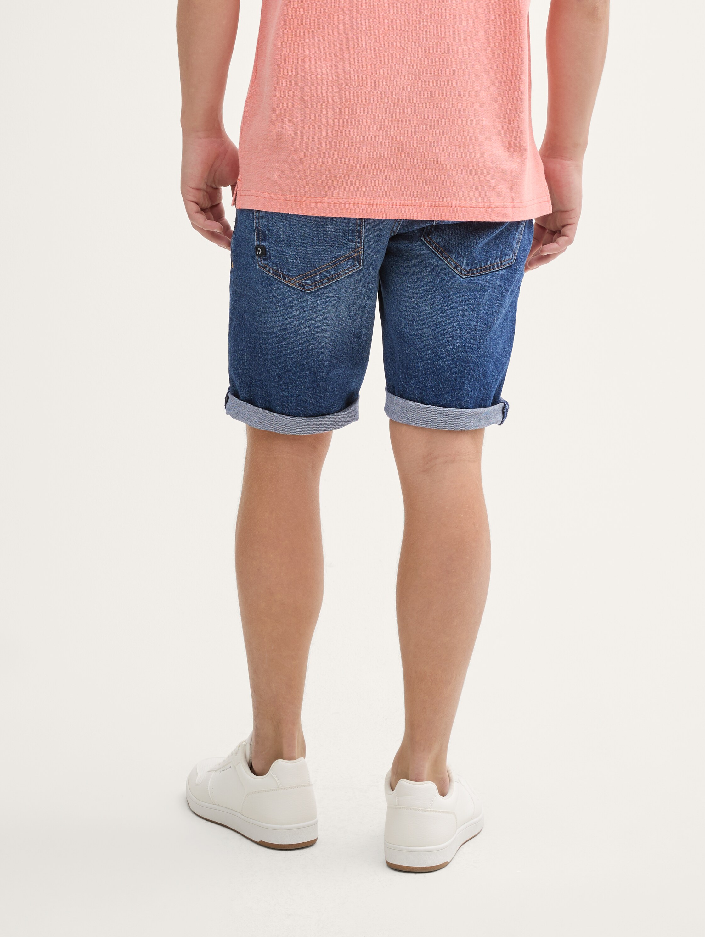 TTPIERS SLIM Jeans Shorts mit Stretch - used_dark_stone_blue_denim - 