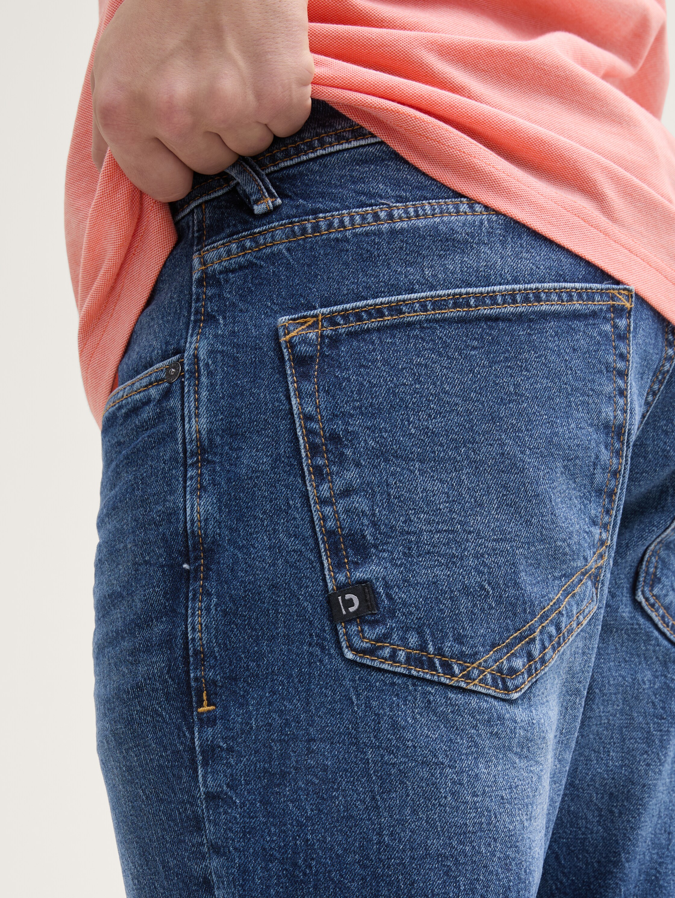 TTPIERS SLIM Jeans Shorts mit Stretch - used_dark_stone_blue_denim - 