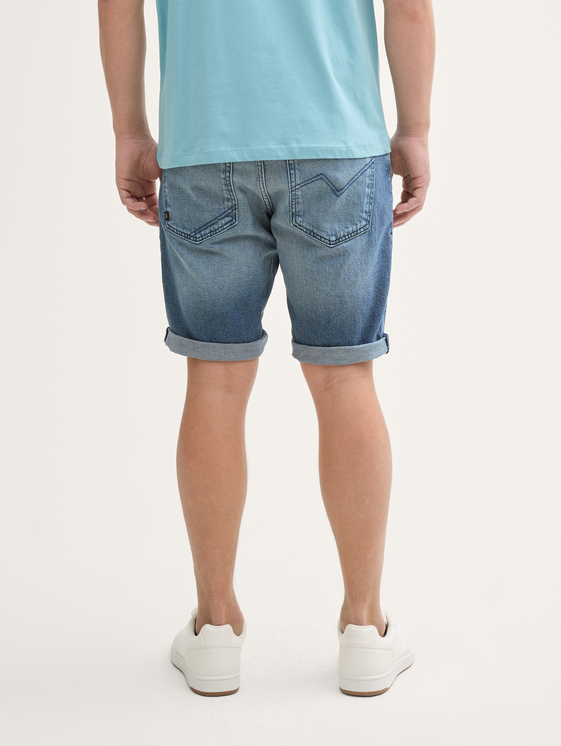 TTPIERS SLIM Jeans Shorts mit Stretch - mid_stone_blue_grey_denim - 