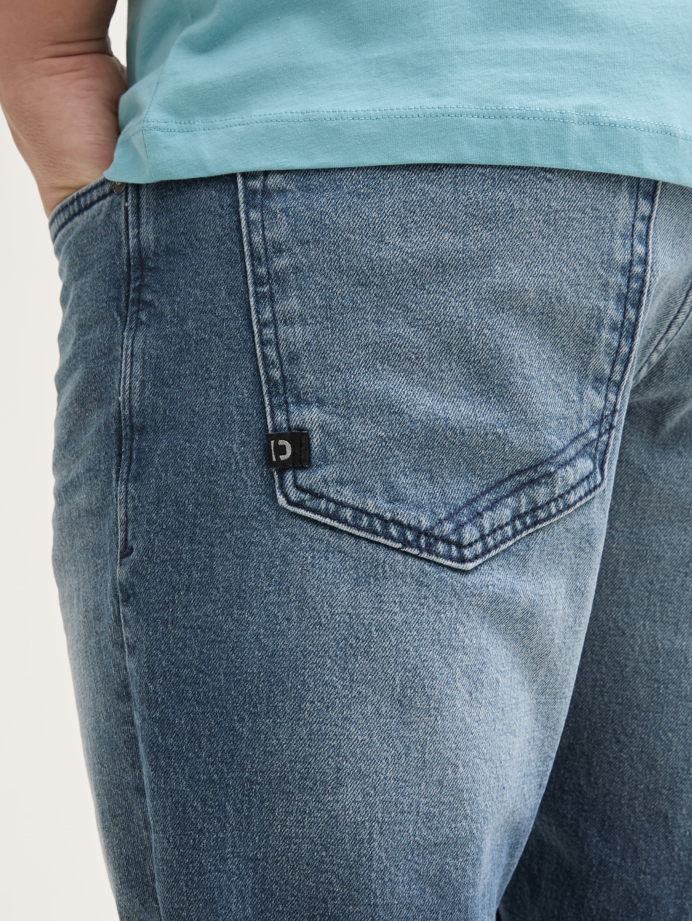 TTPIERS SLIM Jeans Shorts mit Stretch - mid_stone_blue_grey_denim - 