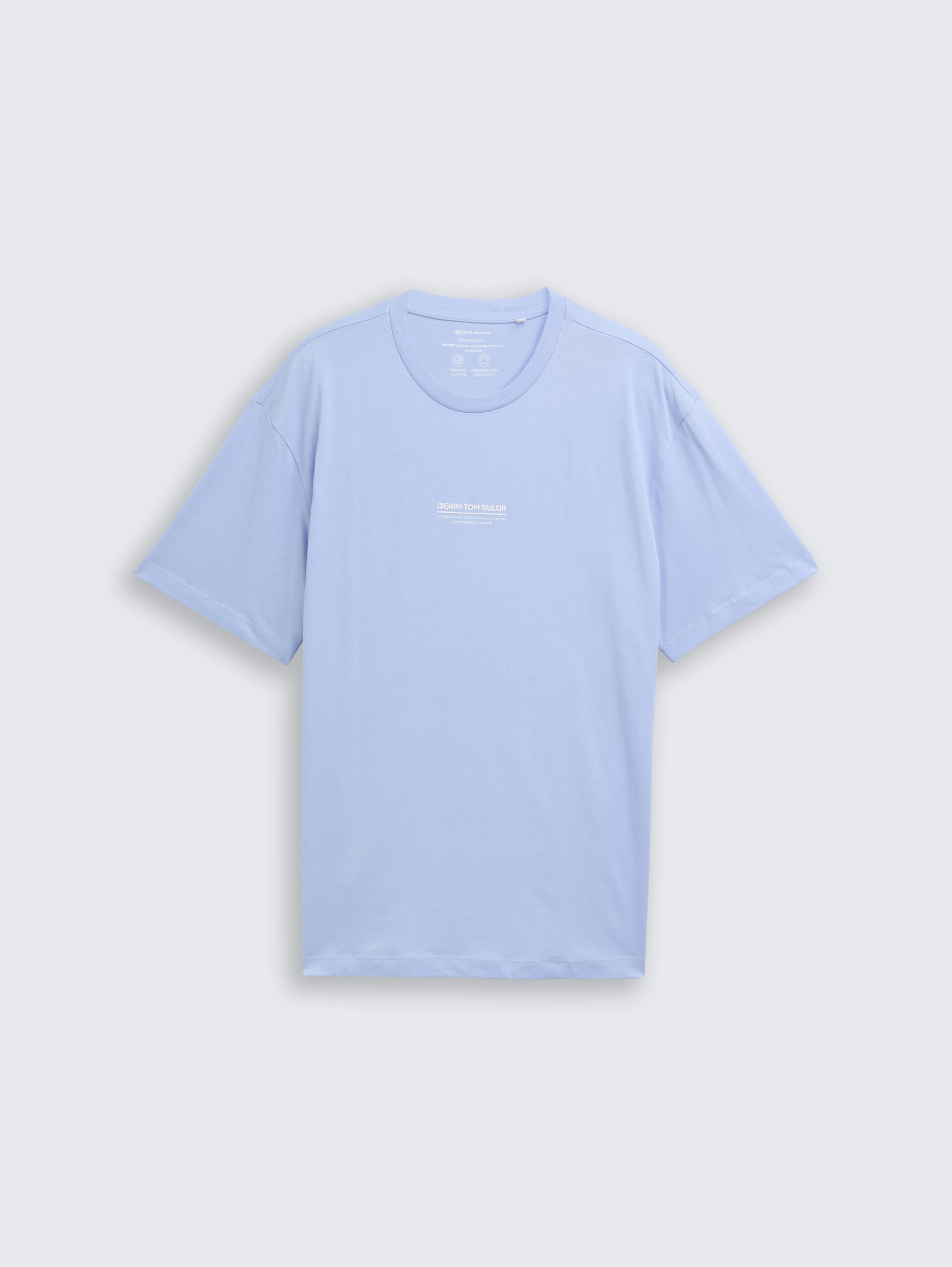 Relaxed Fit T-Shirt aus Baumwolle - Brunnera Blue - Vorder-Produkt-Ansicht