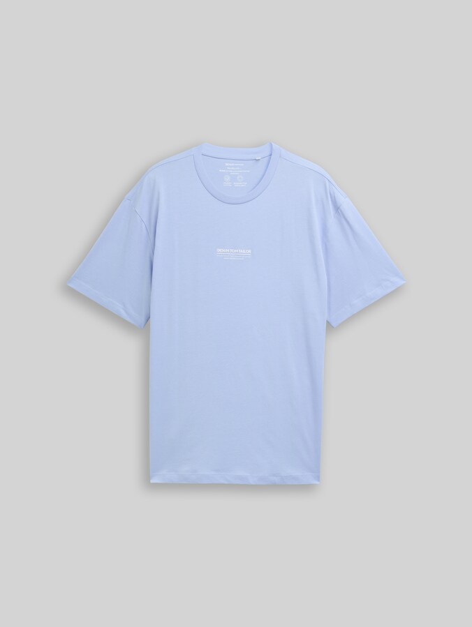 Relaxed fit cotton T-shirt by Denim Male, Brunnera Blue