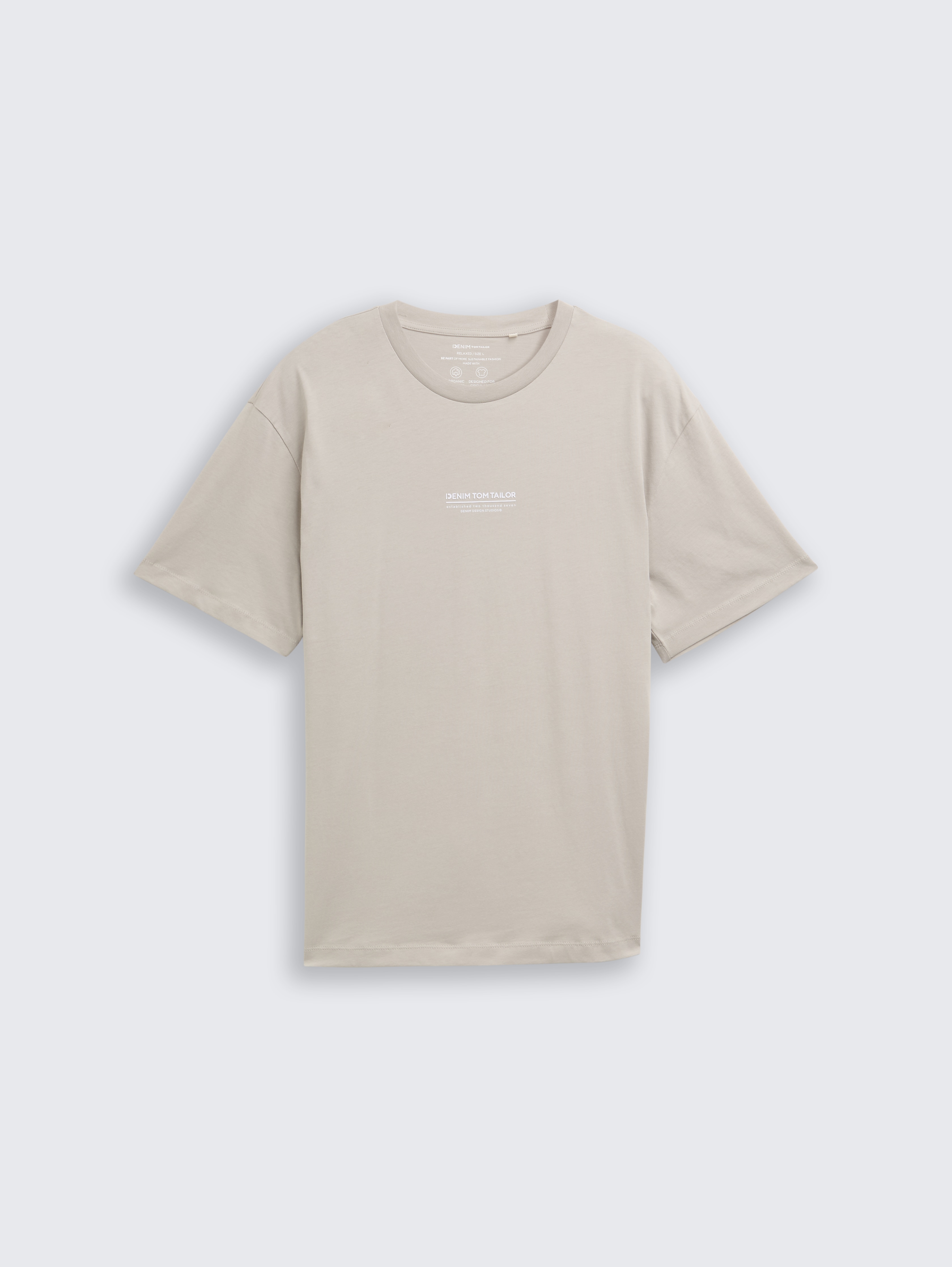 Relaxed Fit T-Shirt aus Baumwolle von Denim Male, light dove grey