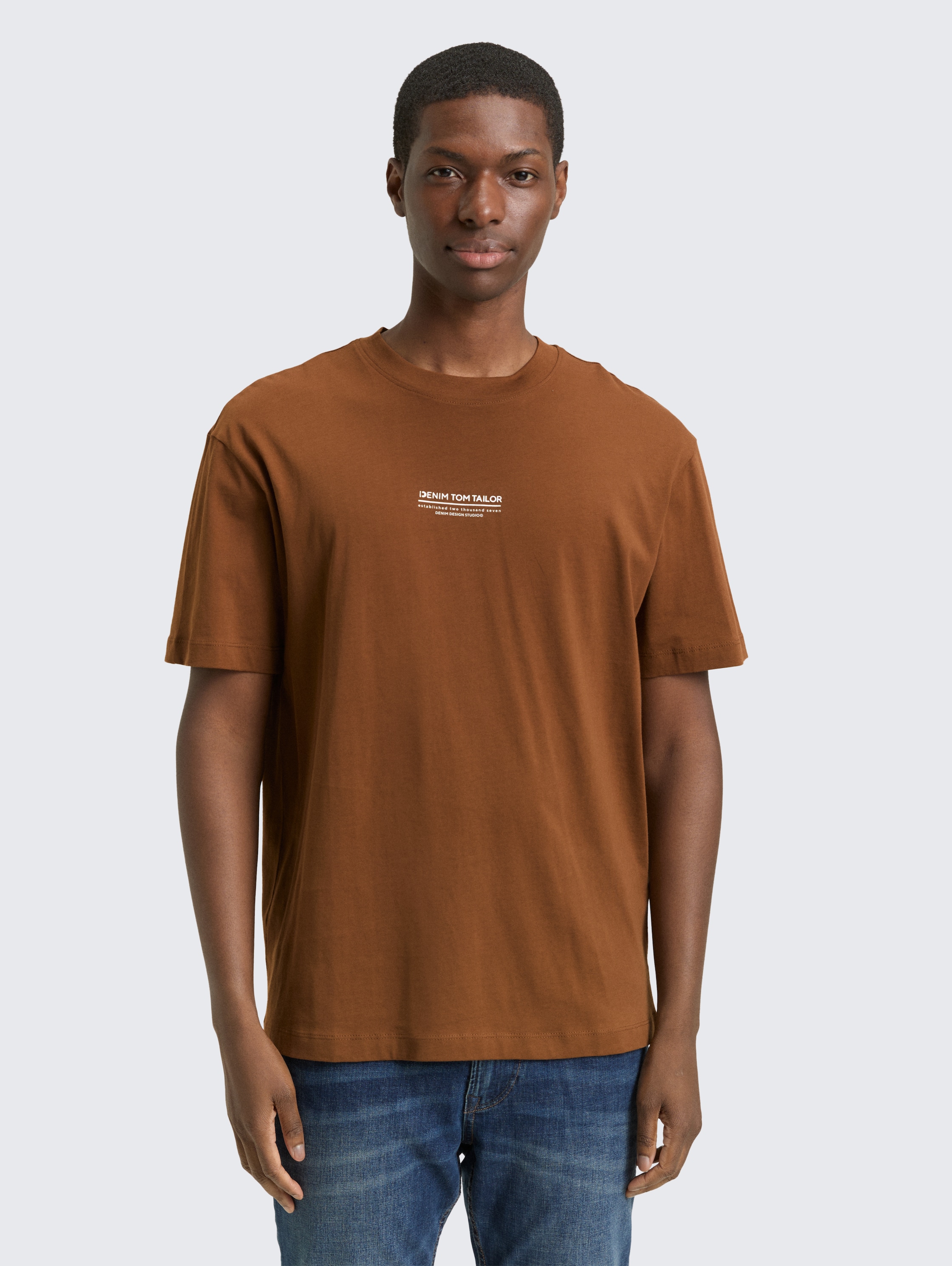 Relaxed katoenen T-shirt - golden_clay -