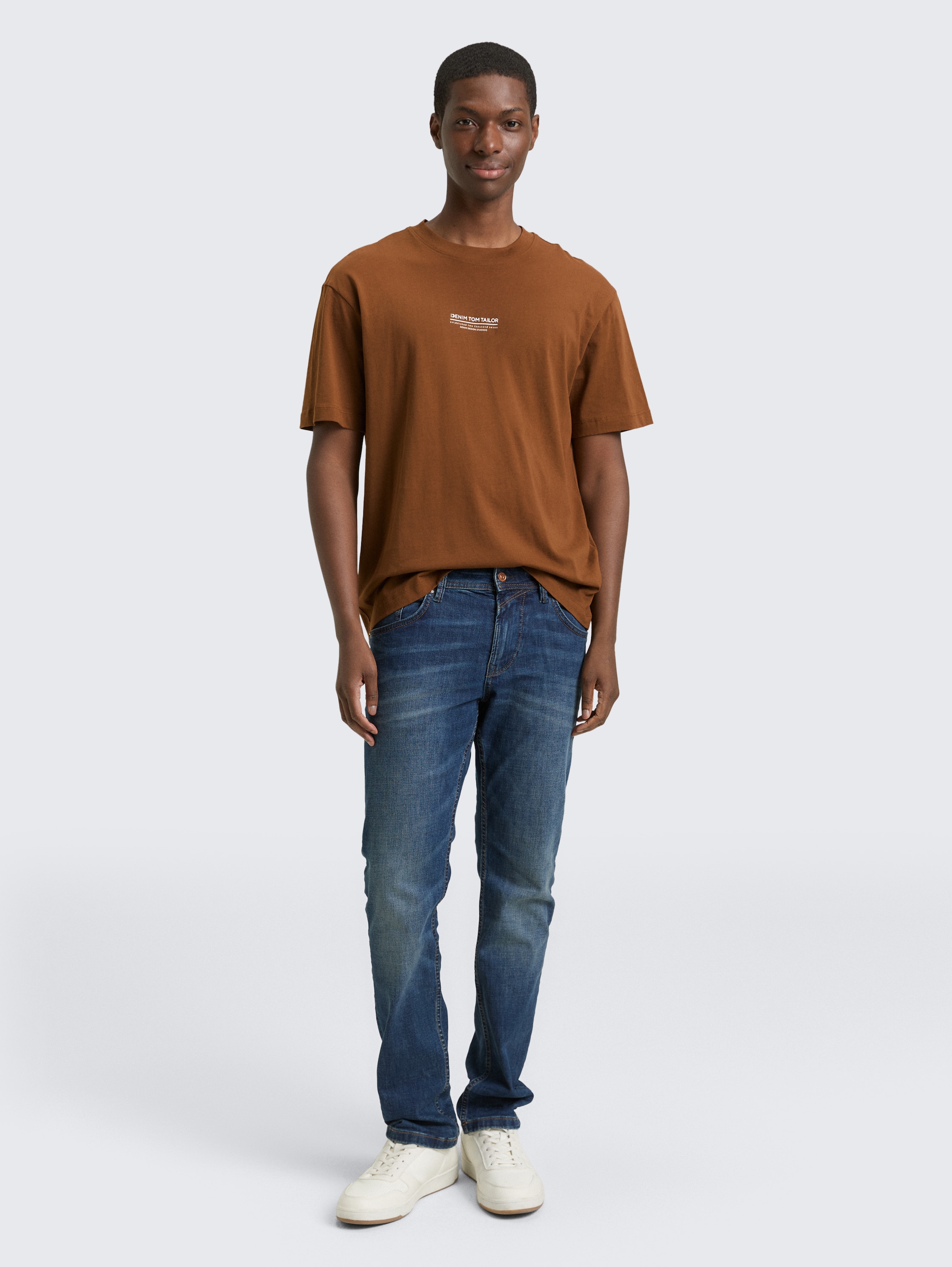Relaxed katoenen T-shirt - golden_clay -