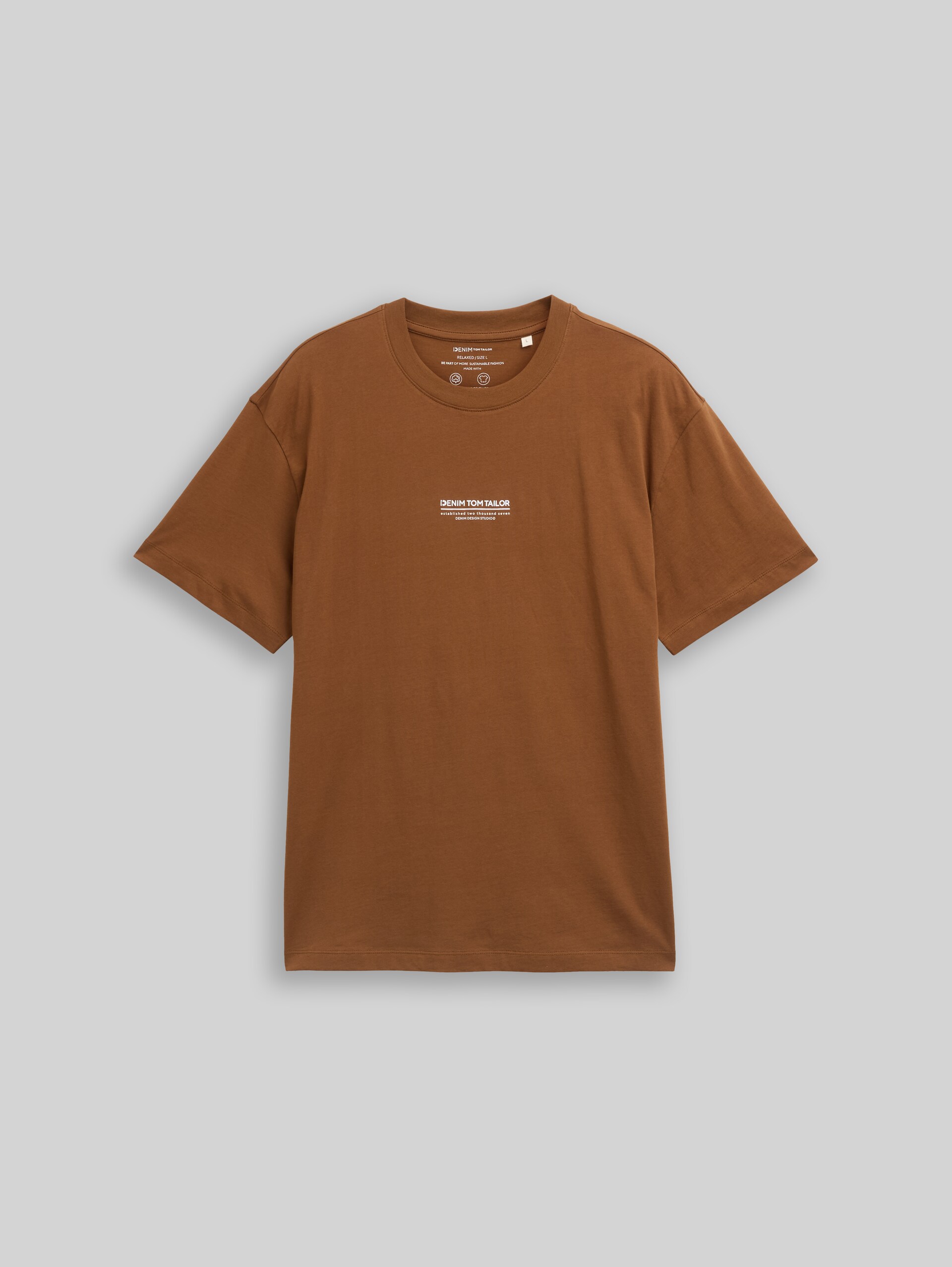 Relaxed fit cotton T-shirt - Golden Clay - Front product view