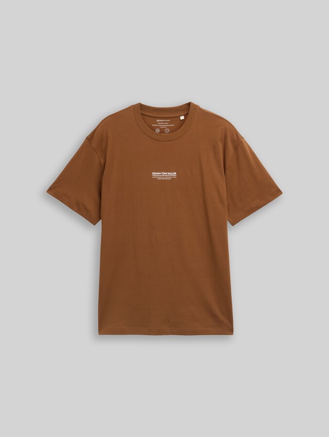 T-shirt en coton coupe décontractée par Denim Male, Golden Clay