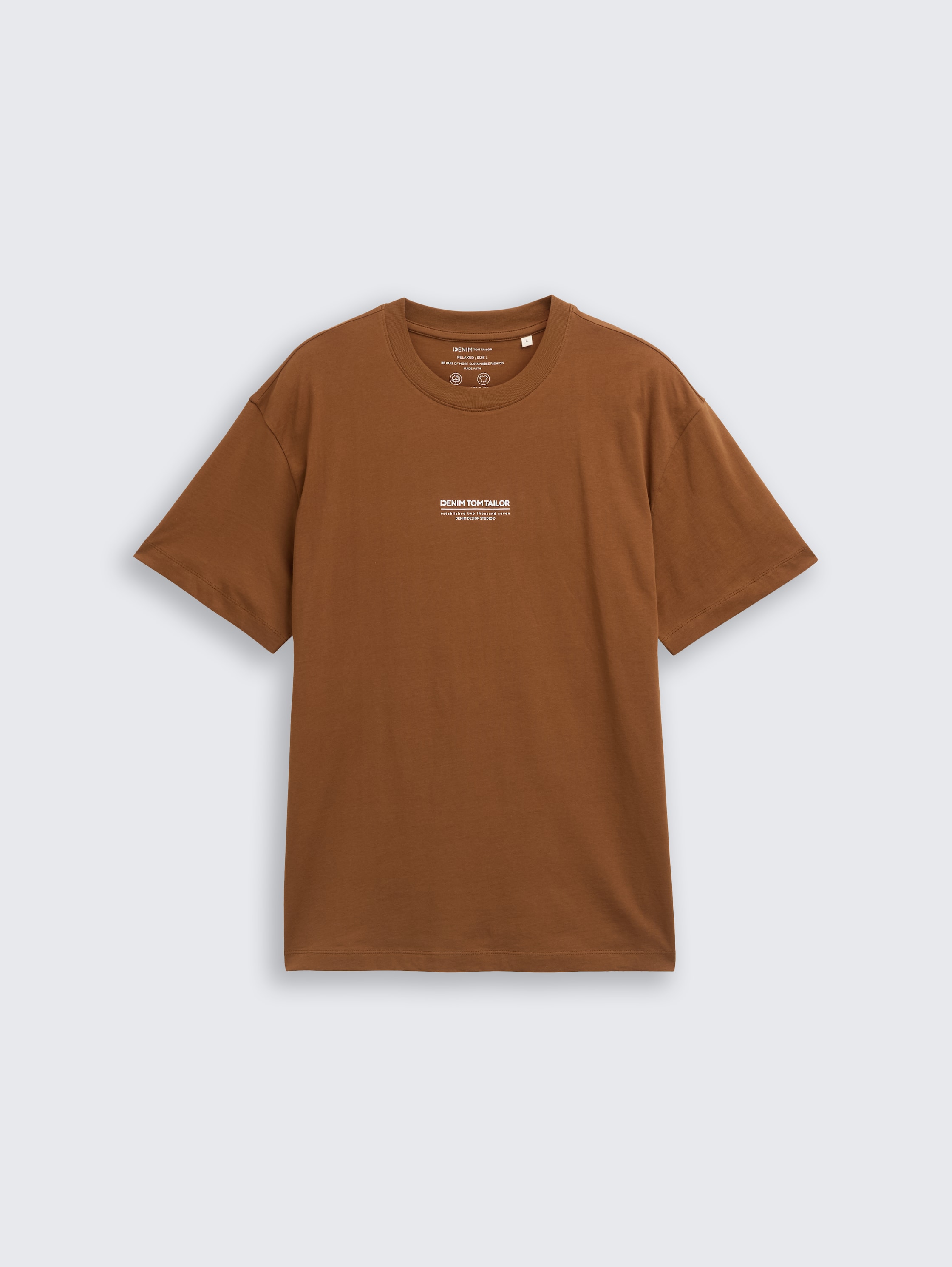 Relaxed katoenen T-shirt - golden_clay -