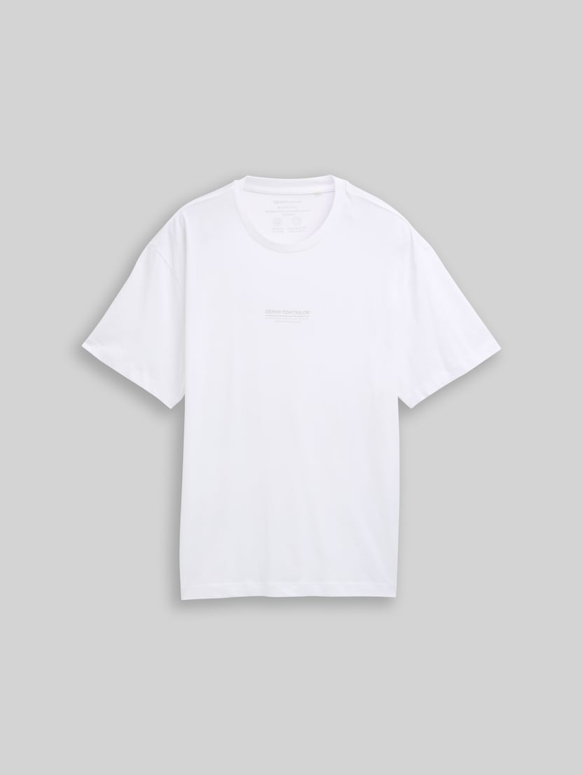 T-shirt met relaxte pasvorm van katoen door Denim Male, White