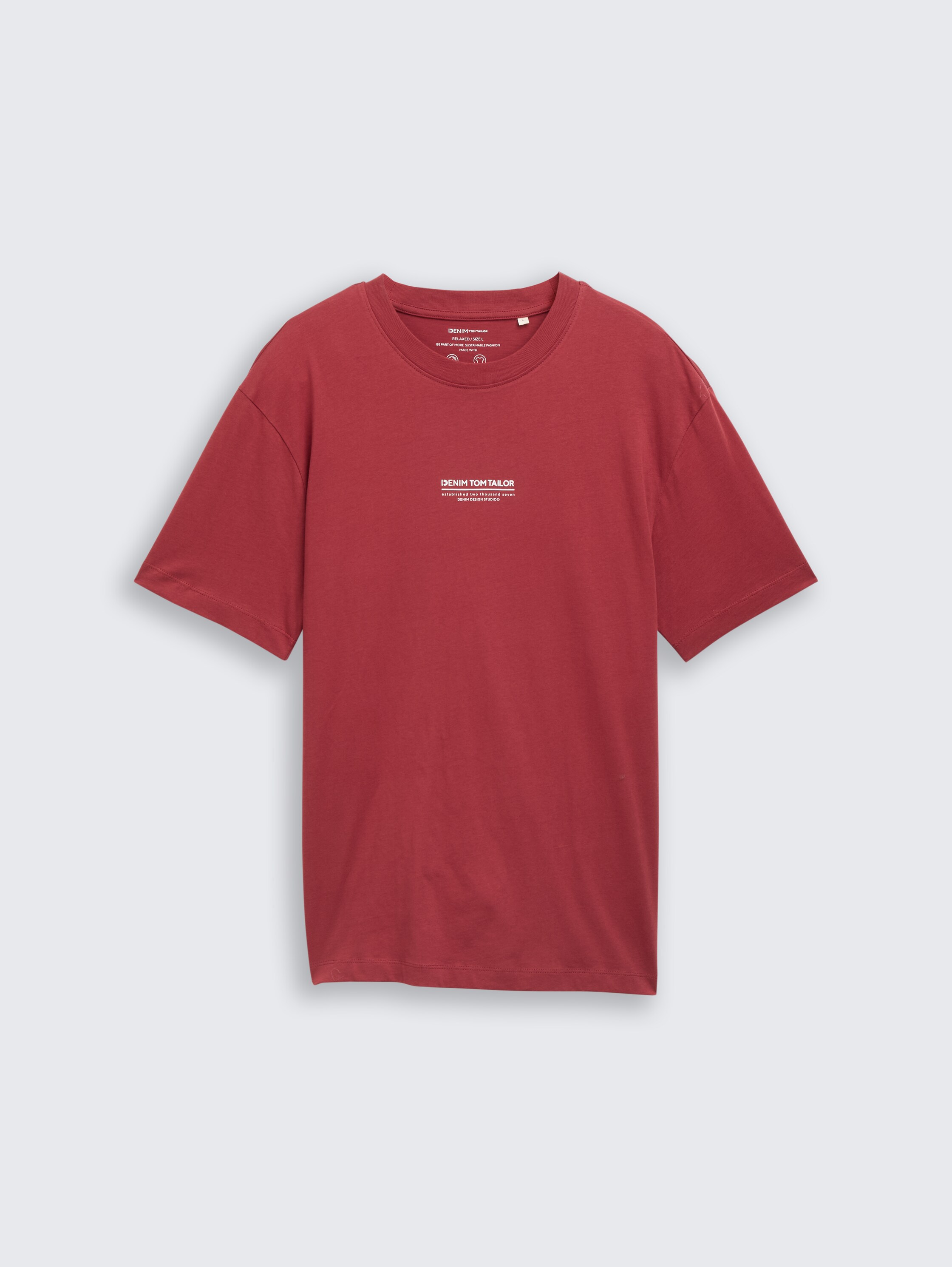 Relaxed fit T-shirt van katoen - burnt_russet - 