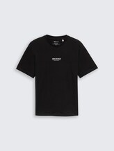 T-shirt Relaxed Fit en coton - Black - Vue de face du produit