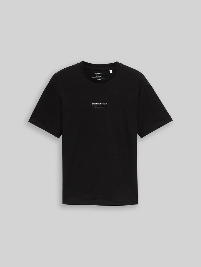 Relaxed fit cotton T-shirt by Denim Male, Black