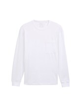 Ausgewählt, Relaxed Fit Langarmshirt mit Brusttasche von Tom Tailor, weiß