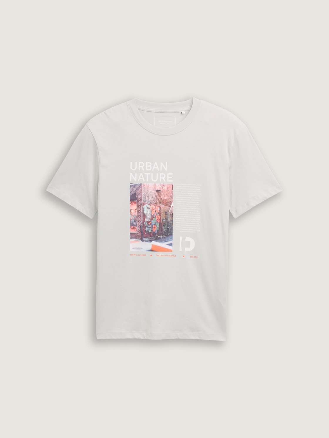 T-Shirt mit Foto-Print - Chalk Grey - Vorder-Produkt-Ansicht