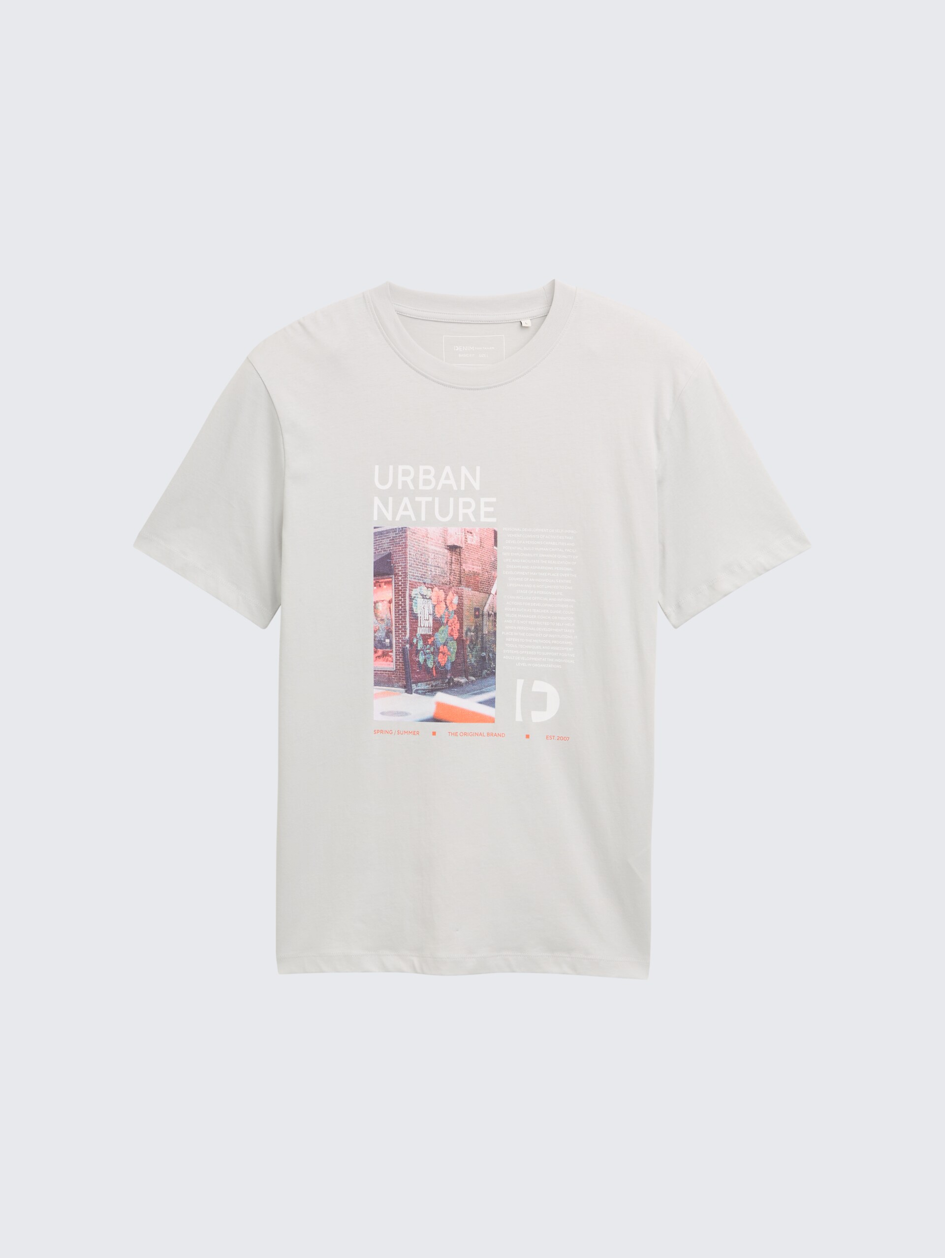 T-Shirt mit Foto-Print - Chalk Grey - Vorder-Produkt-Ansicht