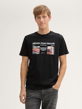 Tee shirt avec imprimé photo - Black - Découpe Vue de face du modèle
