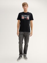 Tee shirt avec imprimé photo - Black - Vue de face du modèle