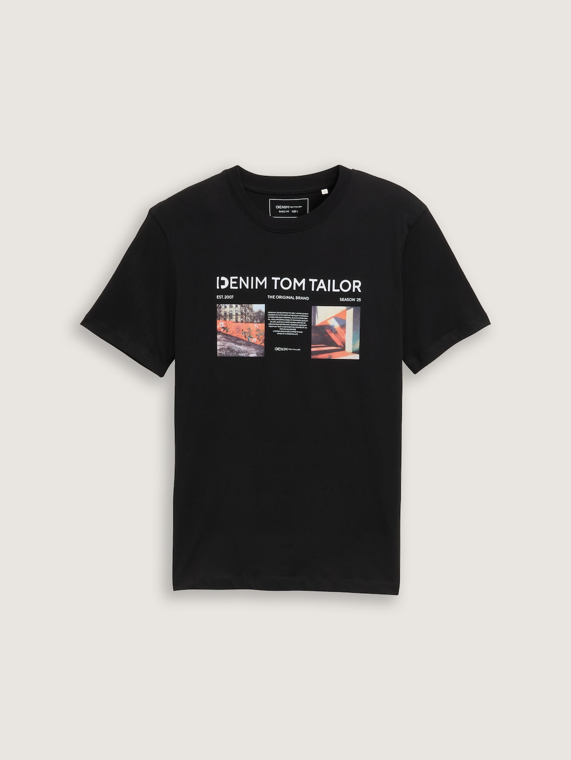 T-Shirt mit Foto-Print - Black - Vorder-Produkt-Ansicht