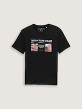 Tee shirt avec imprimé photo - Black - Vue de face du produit