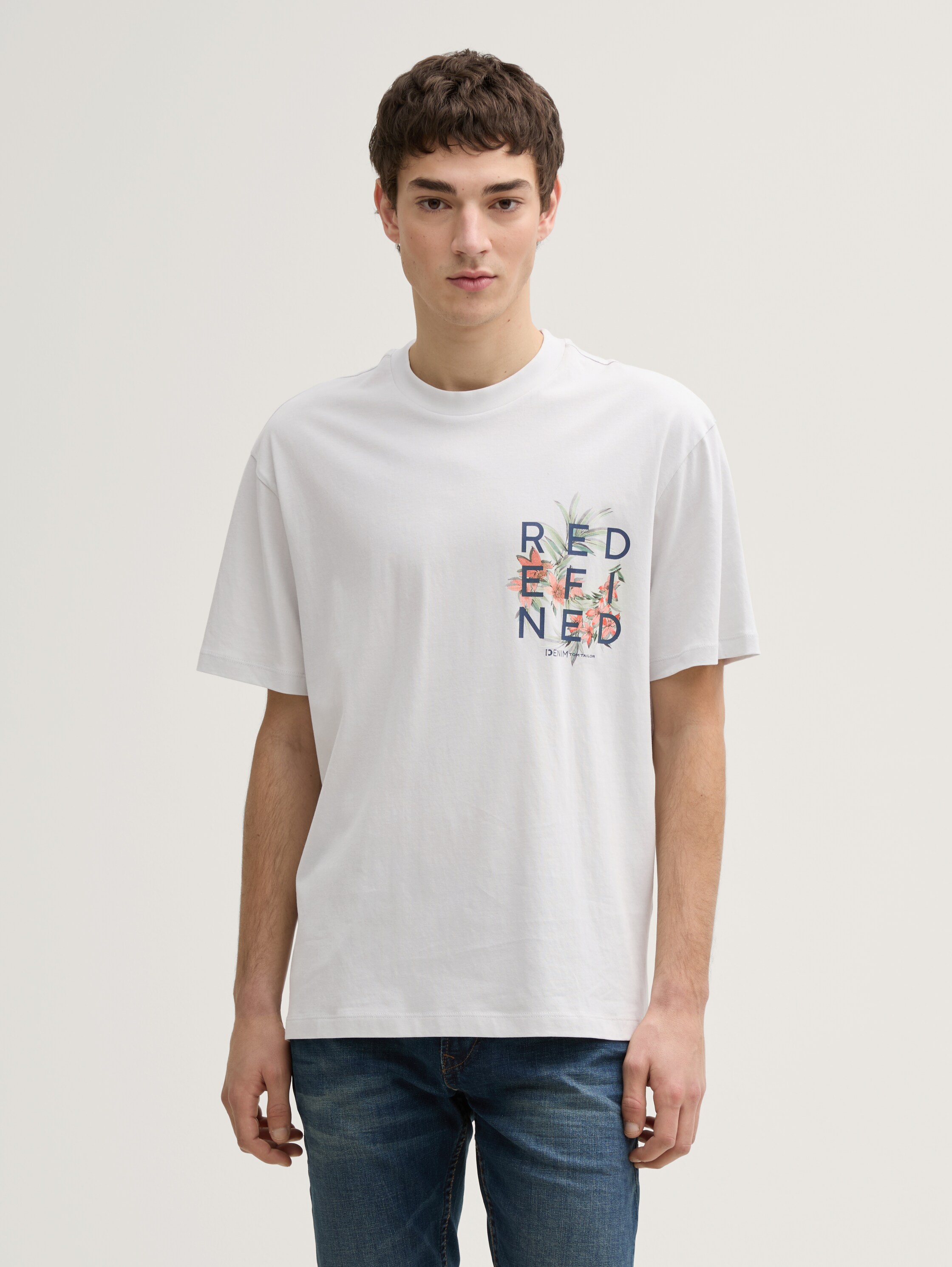 Relaxed fit T-shirt with back print - chalk_grey - 