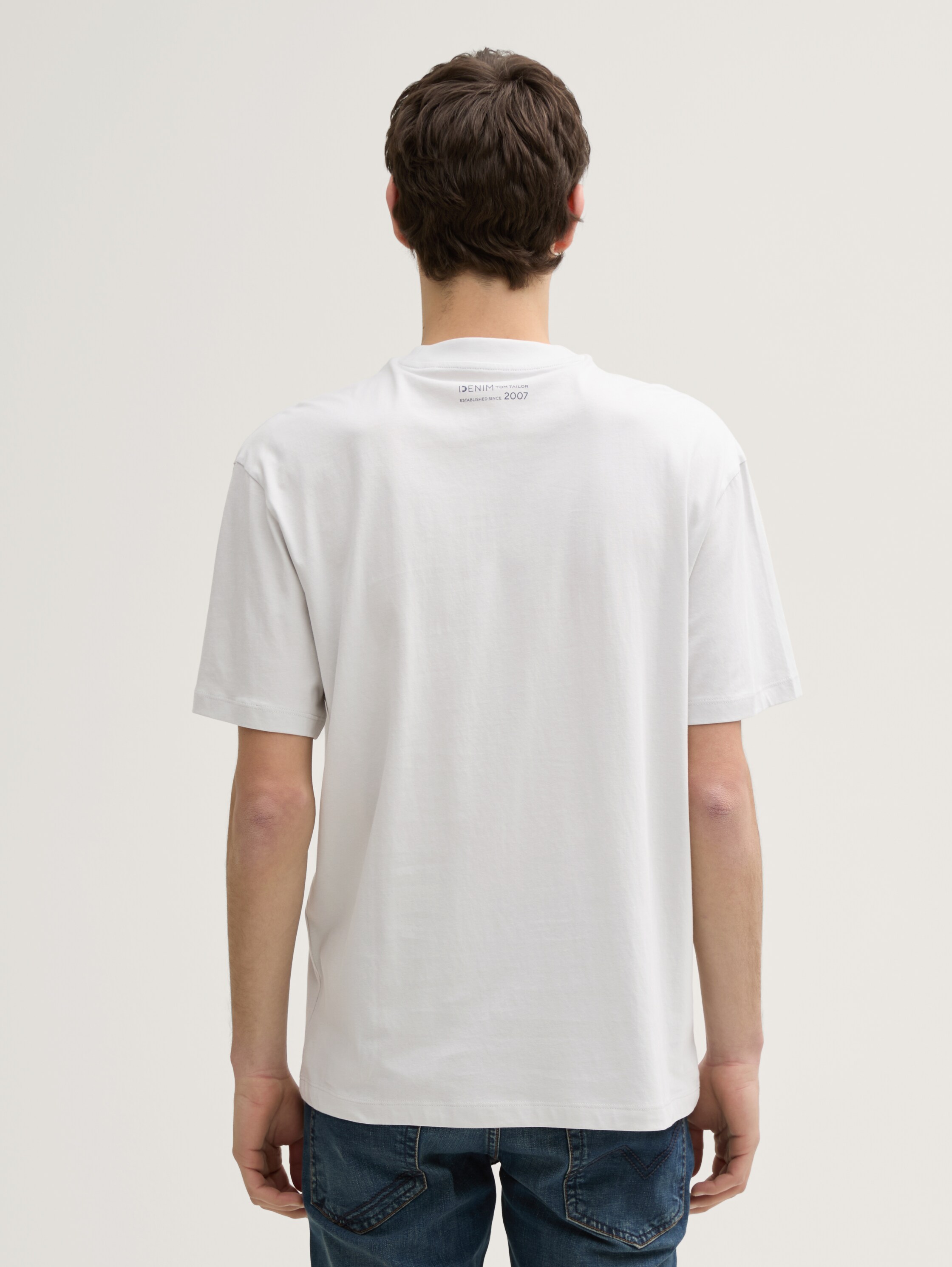 Relaxed fit T-shirt with back print - chalk_grey - 