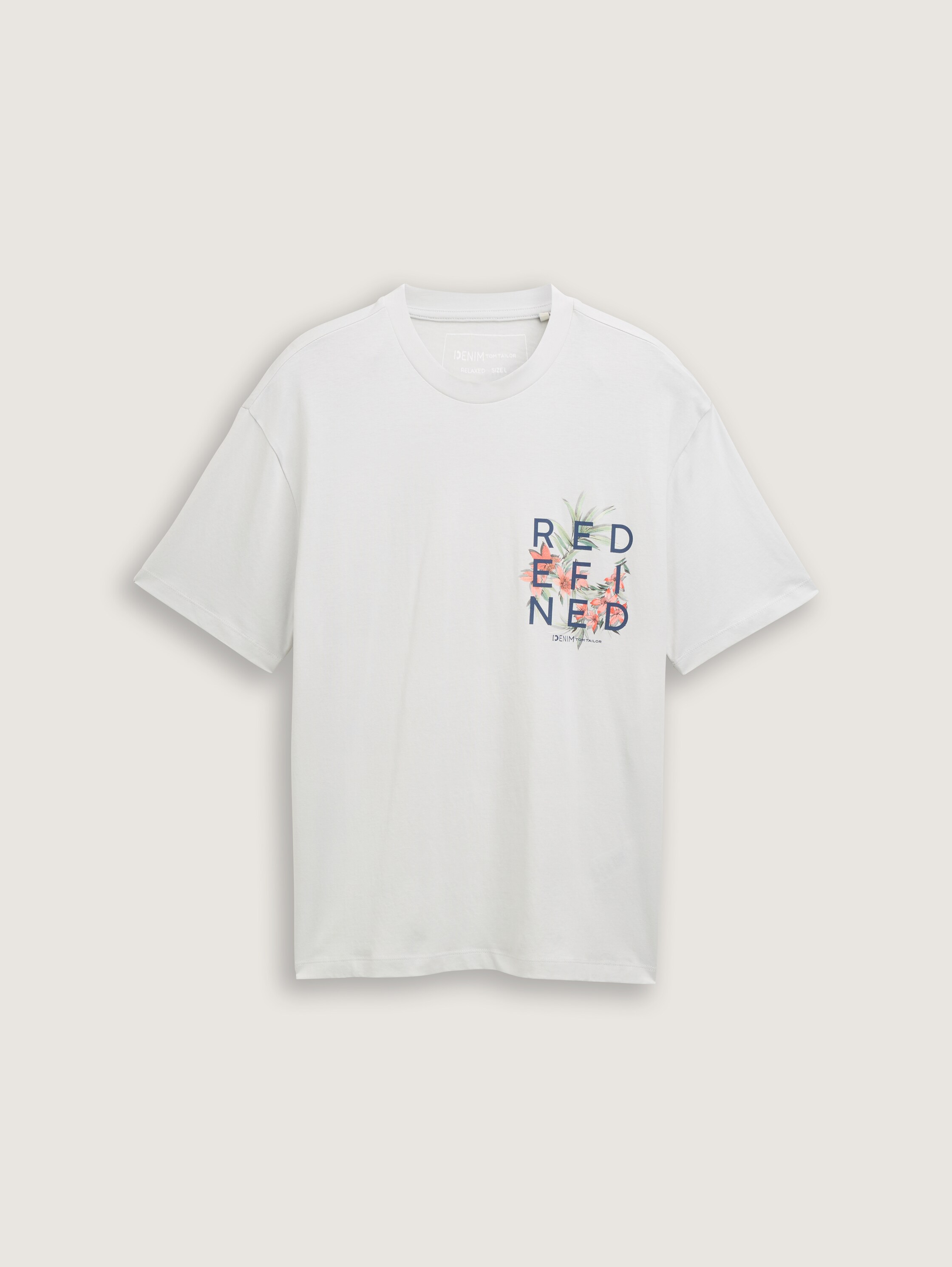 Relaxed fit T-shirt with back print - chalk_grey - 