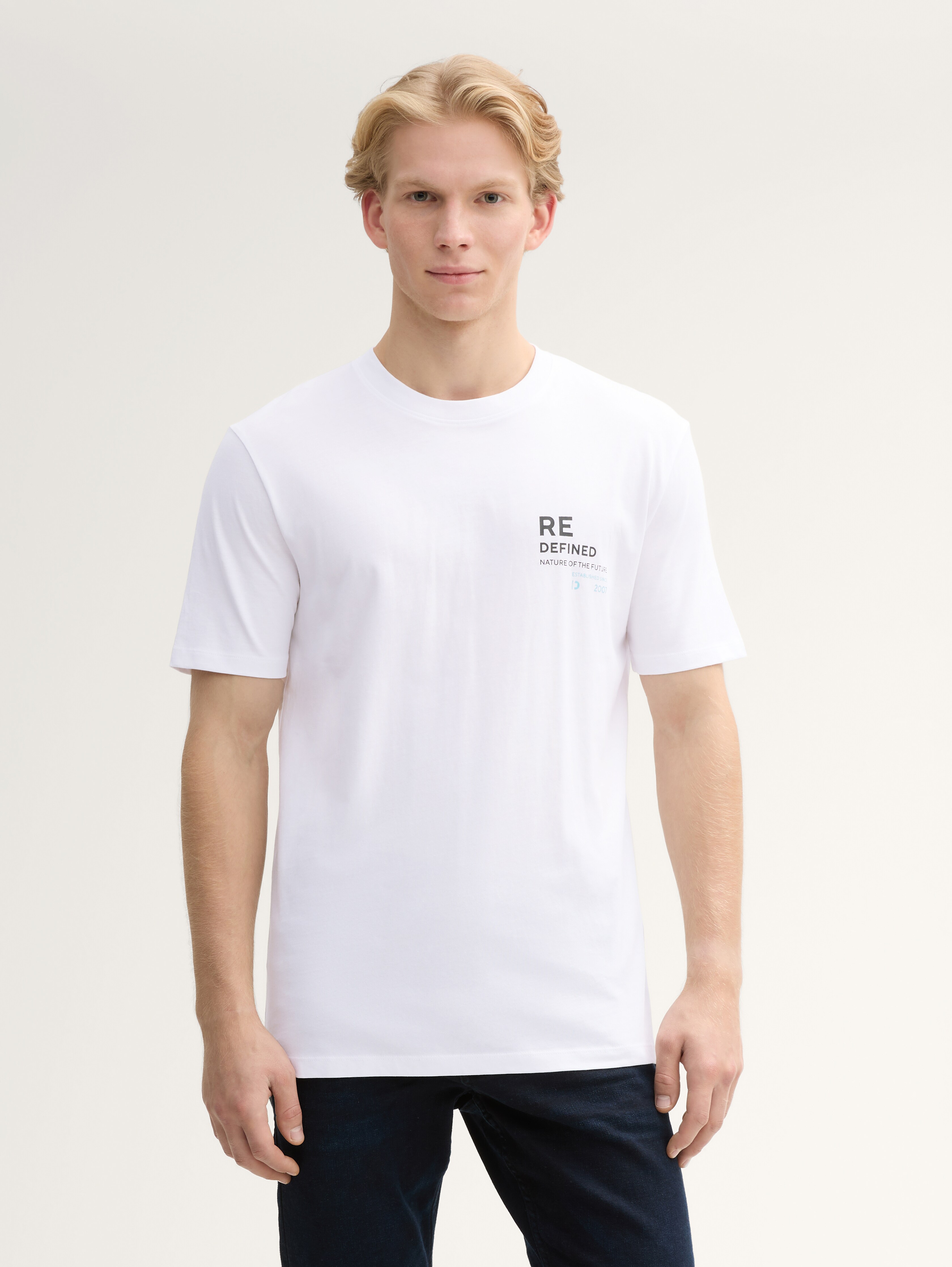 T-Shirt mit Print von Denim Male, White