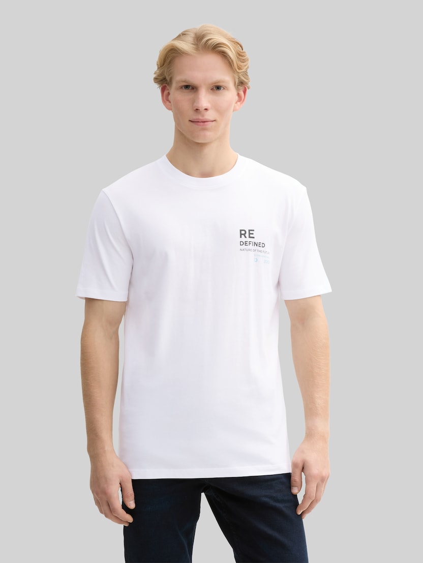 T-Shirt mit Print von Denim Male, White