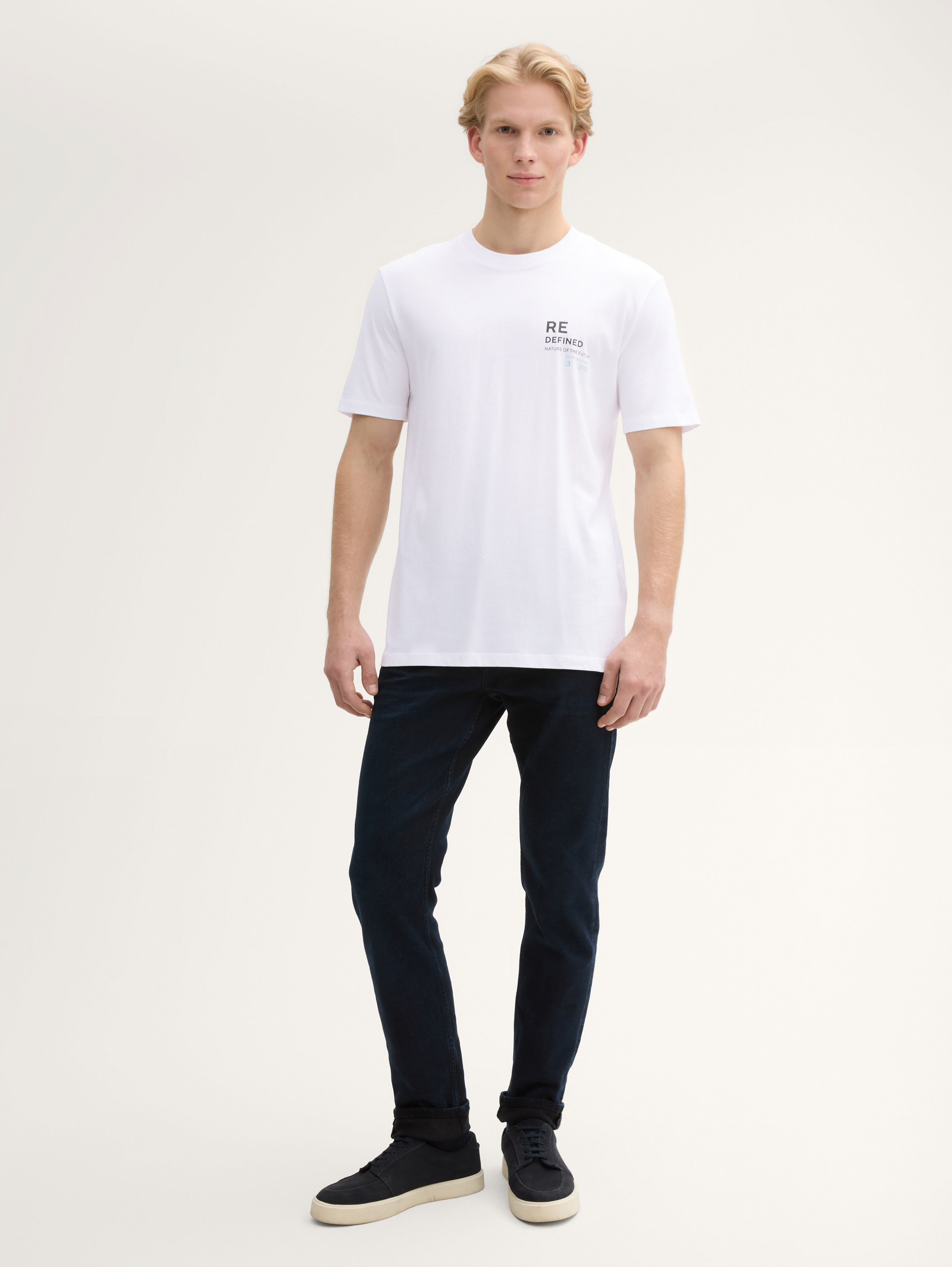 T-Shirt mit Print von Denim Male, White